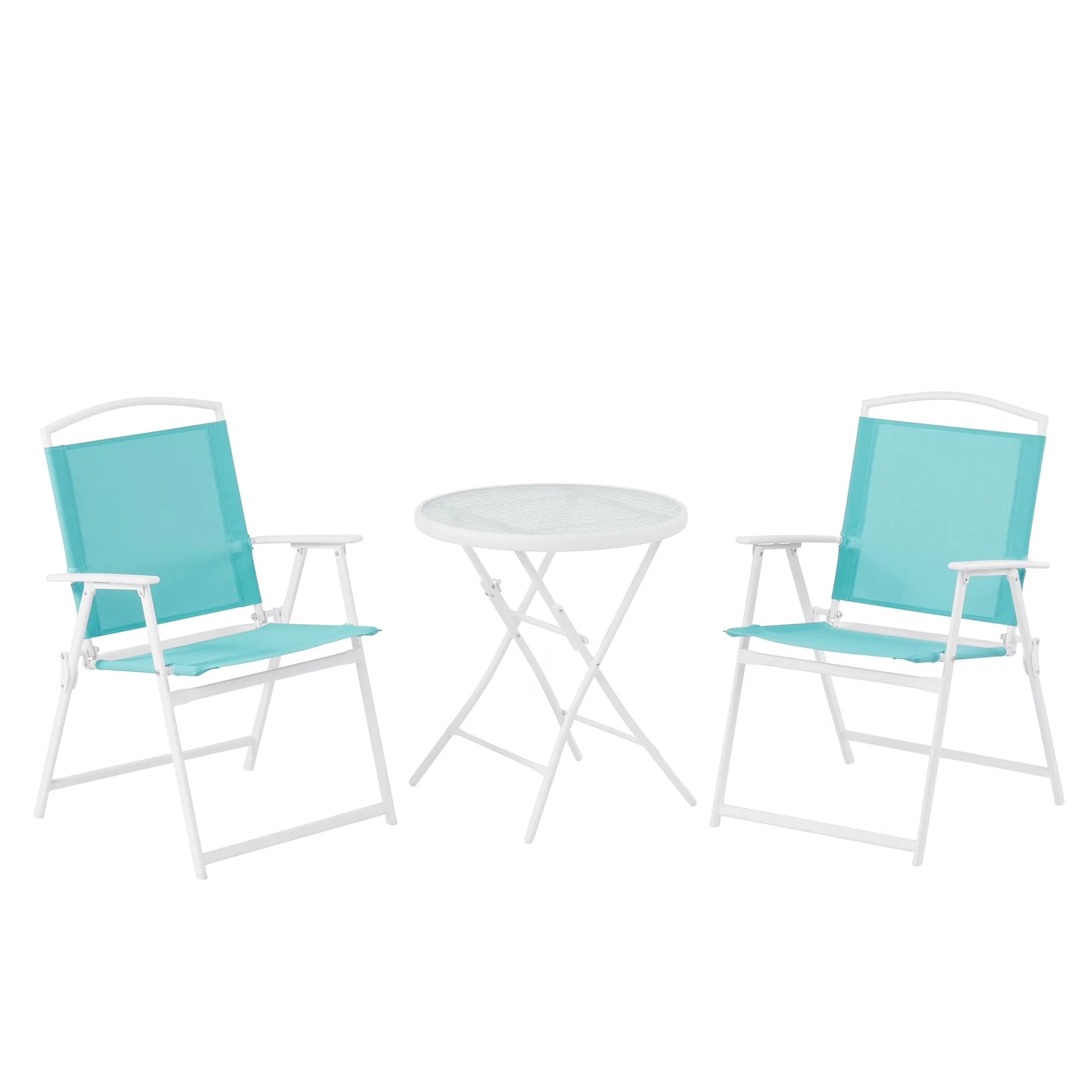 Modern Patio Dining Set with Rust Resistant, Weather-Resistant - Blue Steel Model 84505C