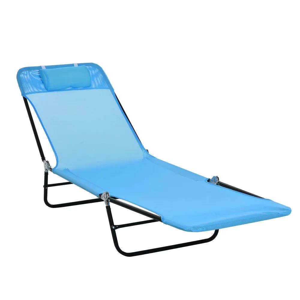 Beach Chair Reliable with Folding, Ideal, Mesh Outdoor Relaxer - Blue Steel, Mesh Fabric Model B1544B
