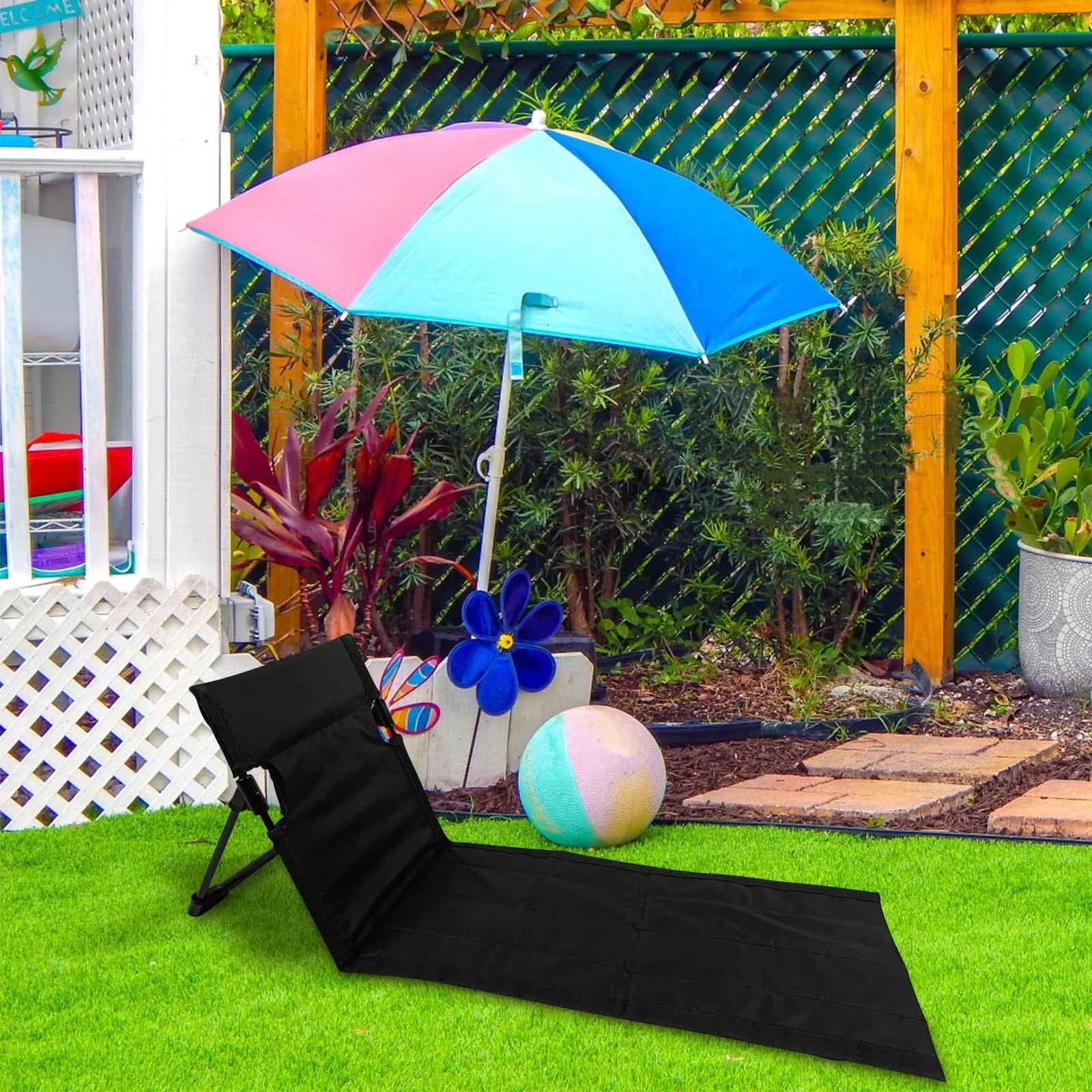 Innovative Beach Chair with Chairs, Portable Folding Mat Lounge - Black for Camping Model DB8C4E