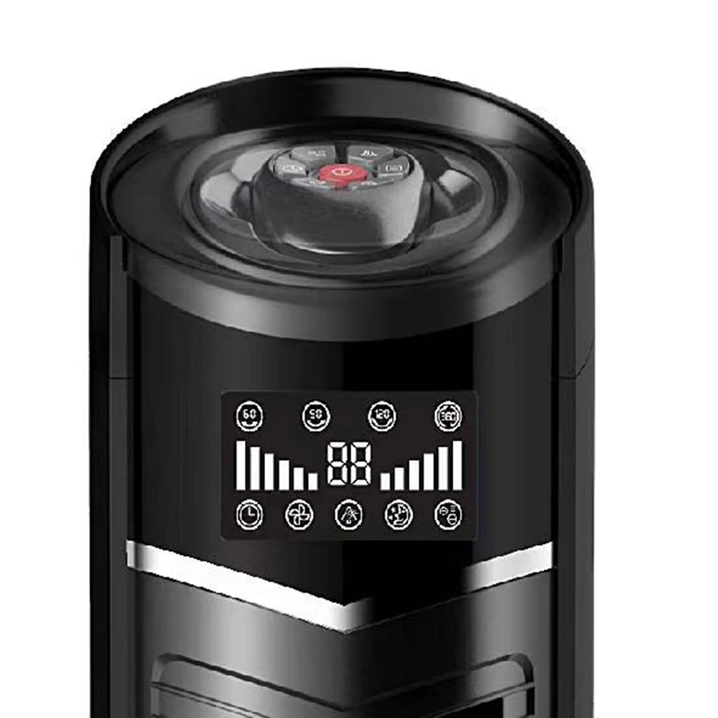 Compact Fans In Cooling with Led Display, Remote Controlled - Black Metal|Plastic Model C258BC
