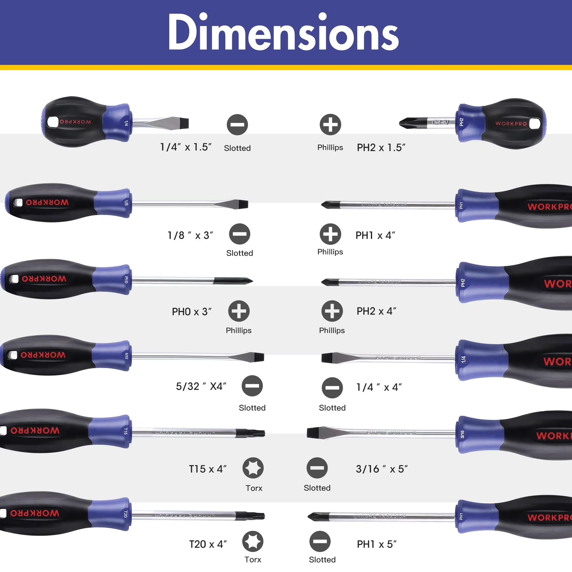 Efficient Hand Tool Set with Magnetic, Non-Slip Handle - Chrome Vanadium Steel Model 8D19DA