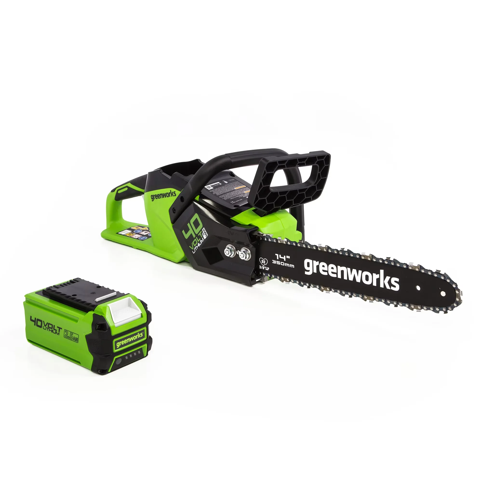 Quality Chainsaw with Battery, 40V, 40V 14-inch Brushless - Green - Standard Series Model E4196C