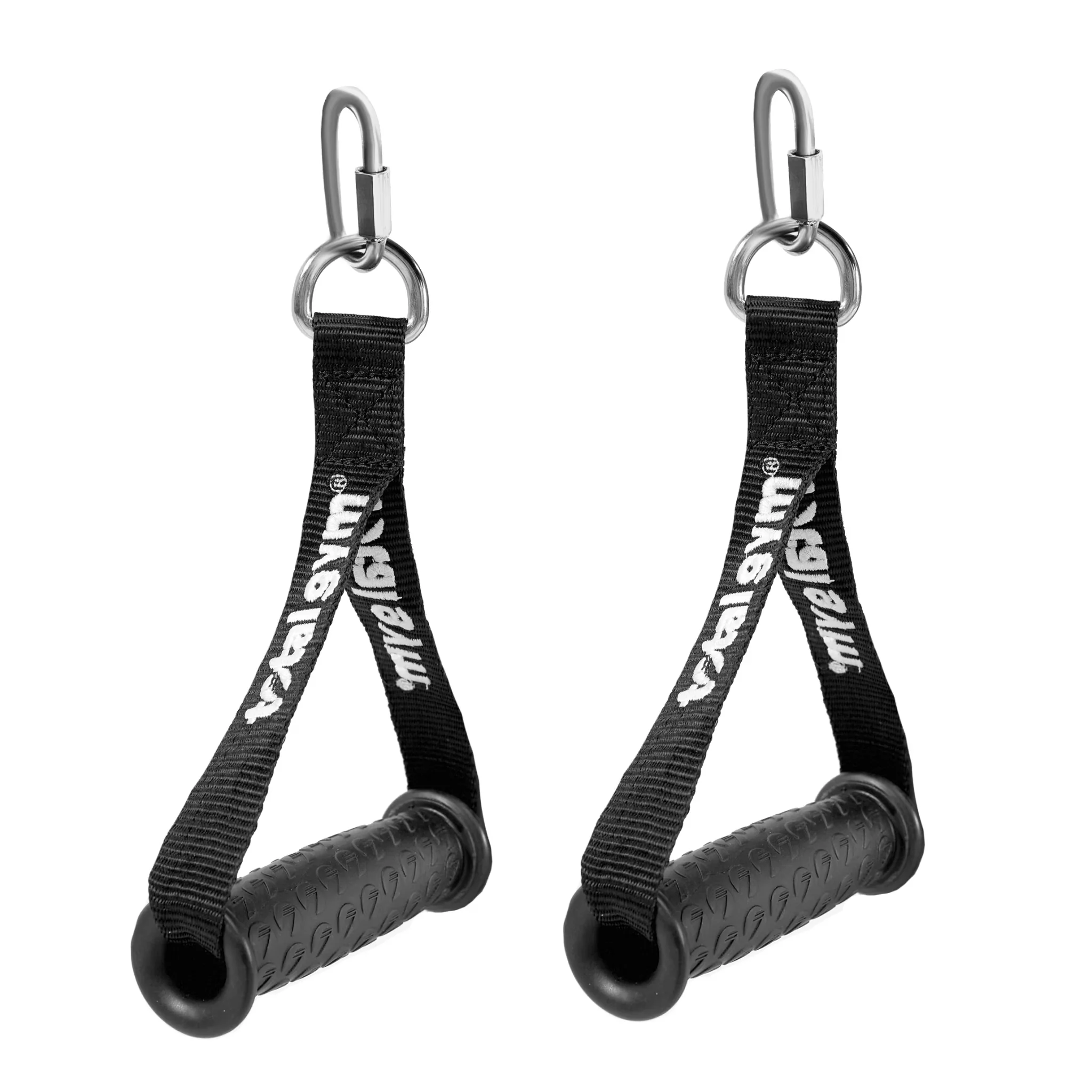 Sleek Home Gym Accessory with Heavy Duty, Black, Nylon Strap Handles - Built to Last Model 0C411B