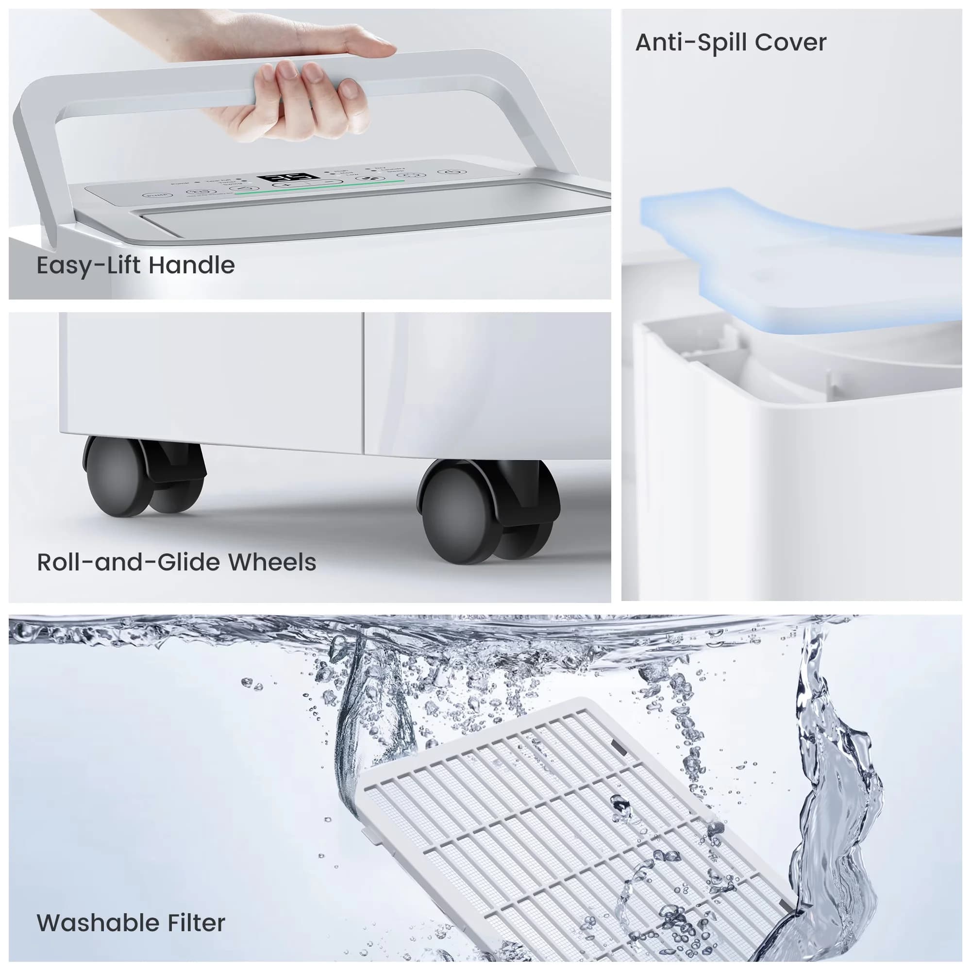 Durable Dehumidifier with Automatic Shut-Off, Automatic Defrost Control - Model 0AFD52