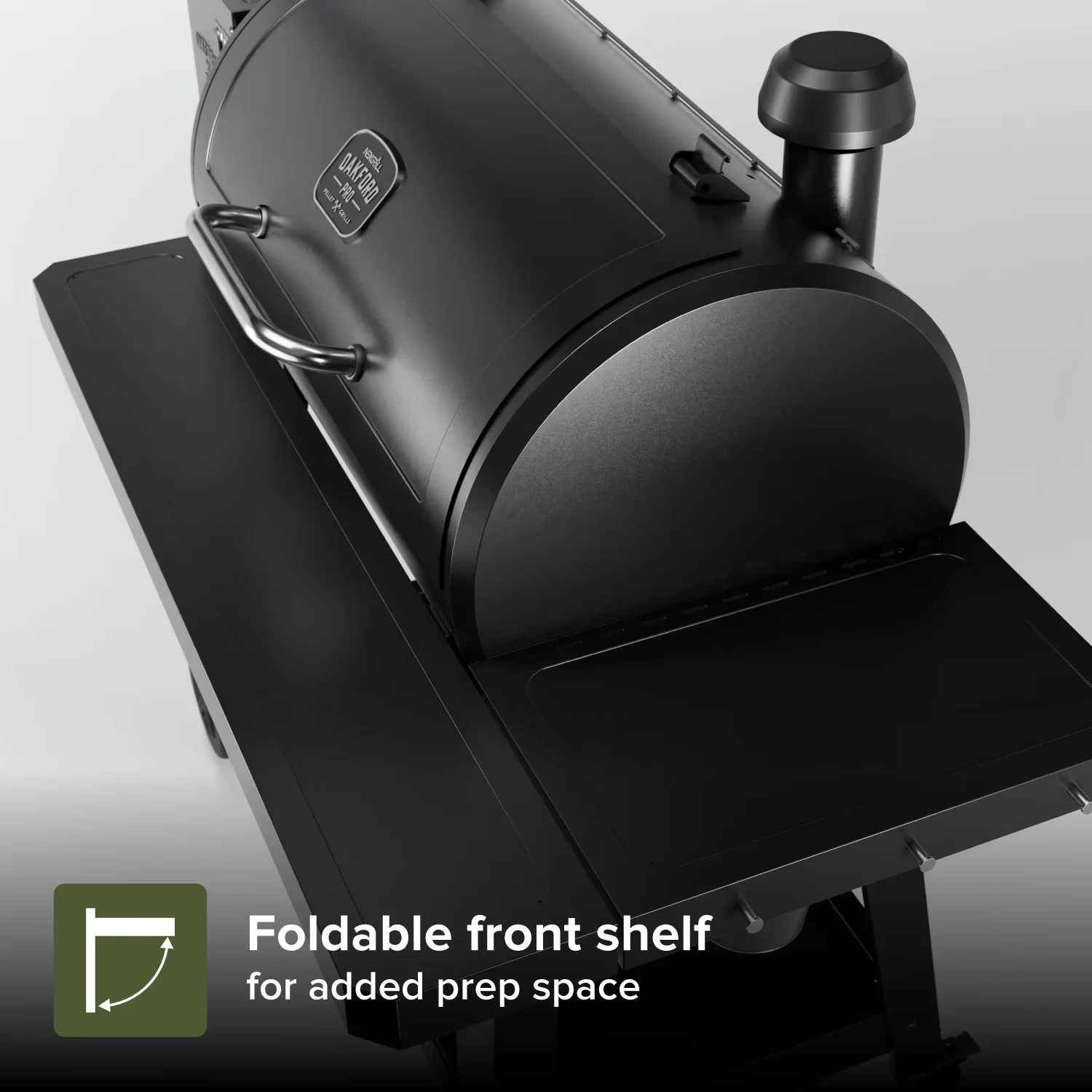Smoker Compact with Bluetooth Enabled, Oakford 1125 Pro Pellet Gril, I-Site View Indicator - Black Steel Model 0537BD