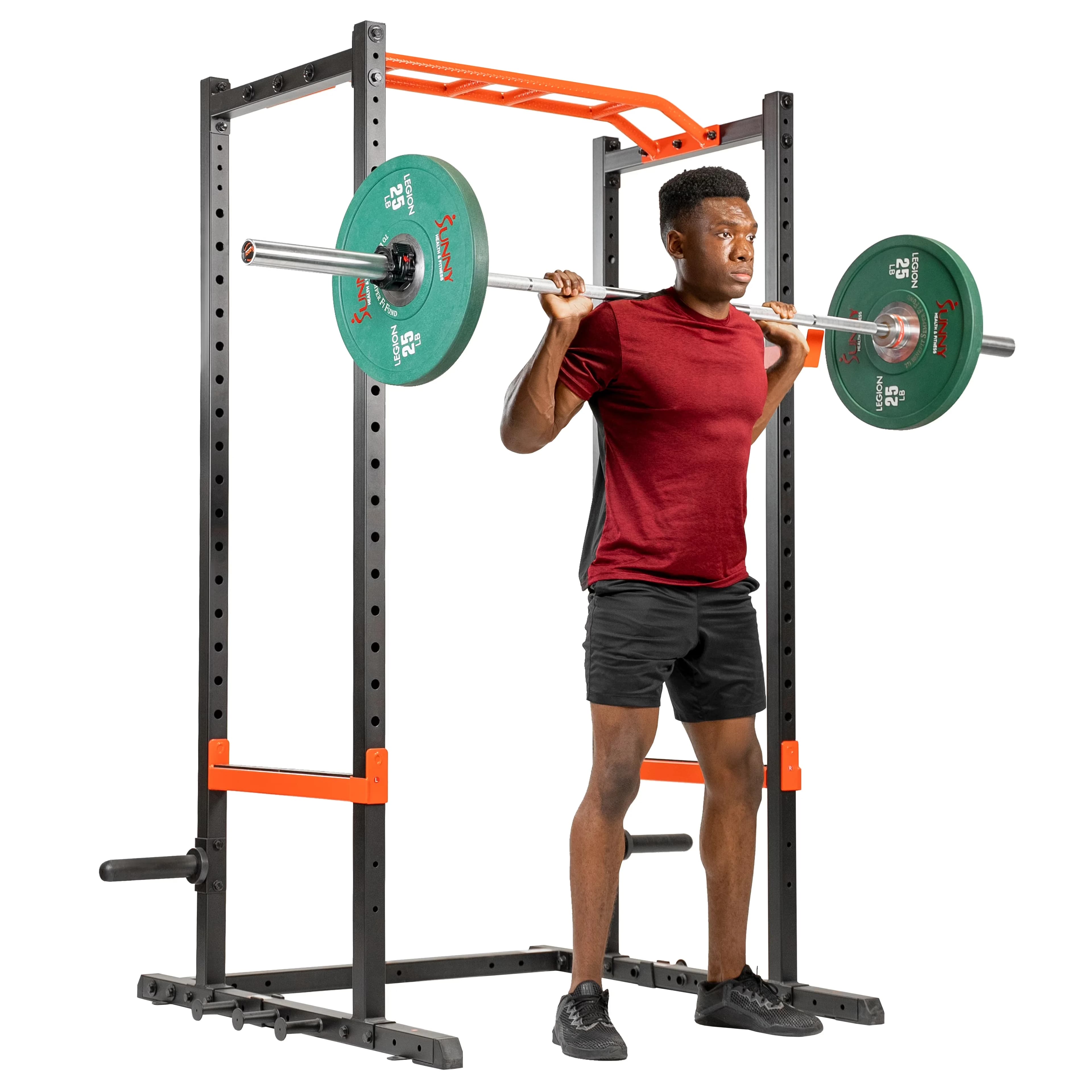 Home Gym Compact with Adjustable, Strength Exercise Equipment, Station Power Cage - Black Steel, Others Model C9DDCA