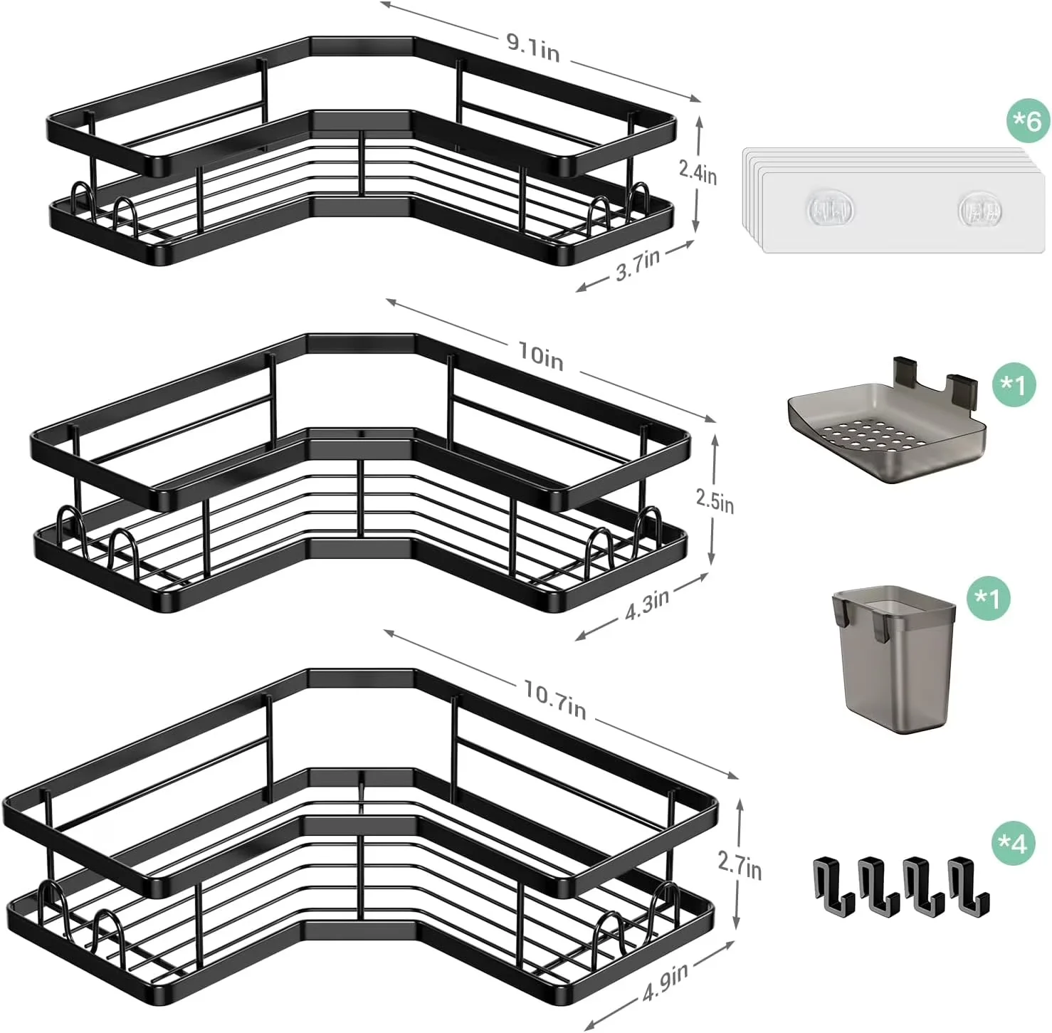 Premium Bathroom Renovation with Rust Resistant, Toothpaste & Soap Holder, Stainless Steel Shower Storage Rack - Stainless Steel... Model A90260