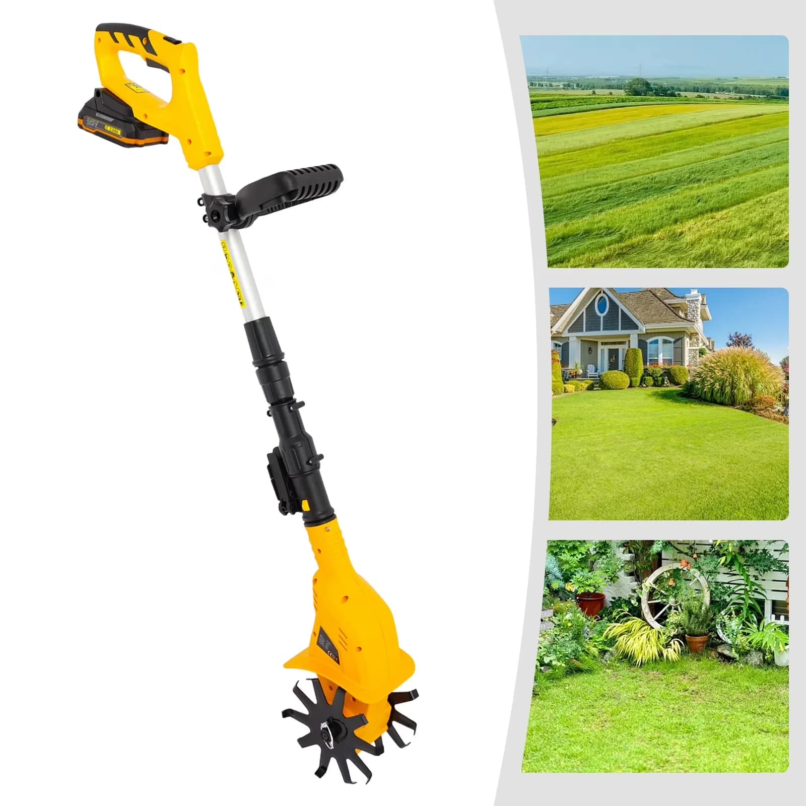Trillers Cultivator Efficient with Battery, 20V, Plug Type: US Standard - Model E86A53