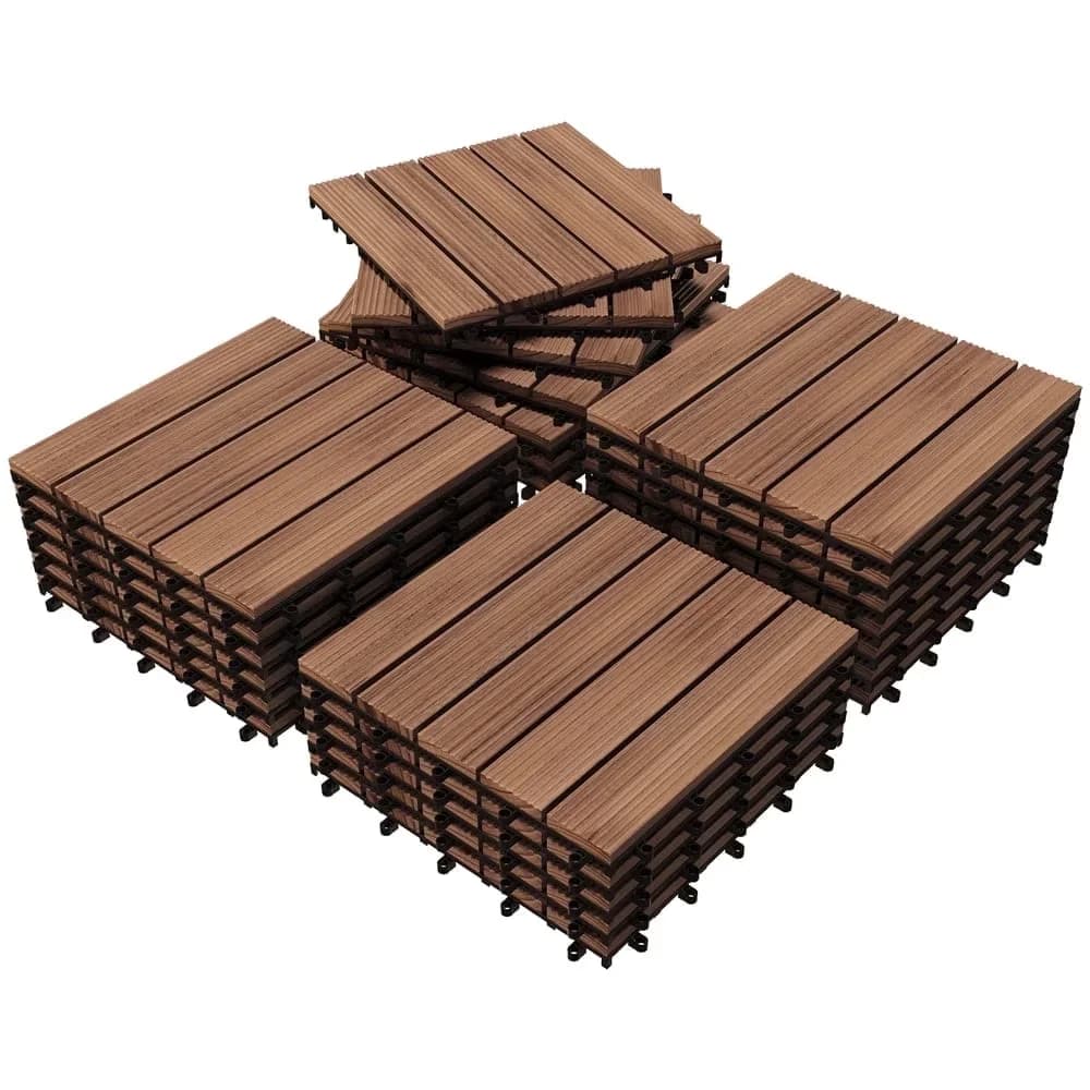Grey Vinyl Flooring Vinyl Plank Flooring Stylish with Interlocking - Acacia Wood, Plastic for Patio, Garden Model 110460