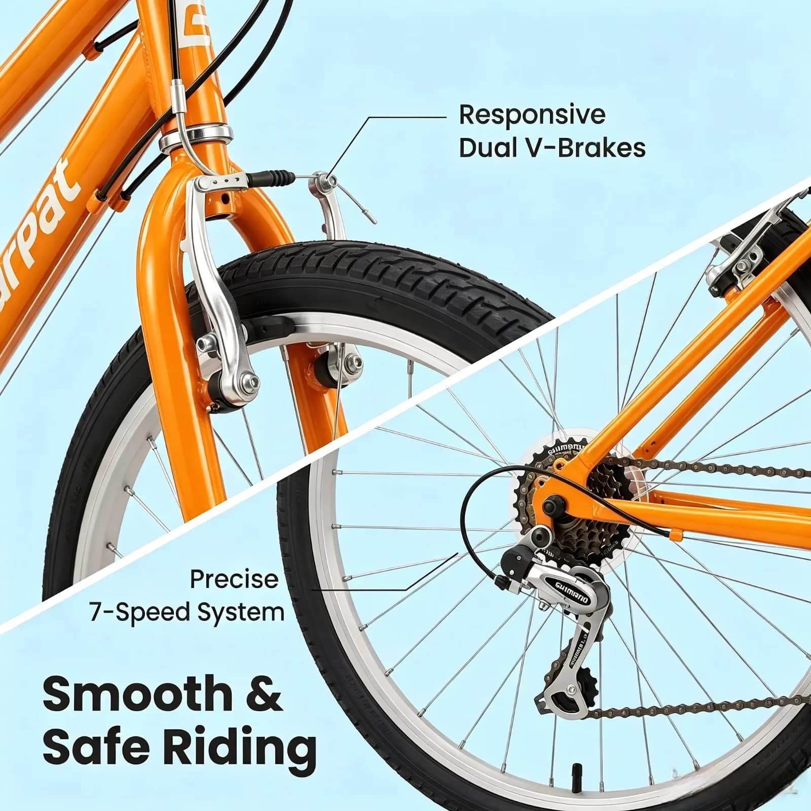 Cruiser Bike Reliable with Adjustable Height, 26 Inch 7-Speed Beach - Gold Model BE1B06