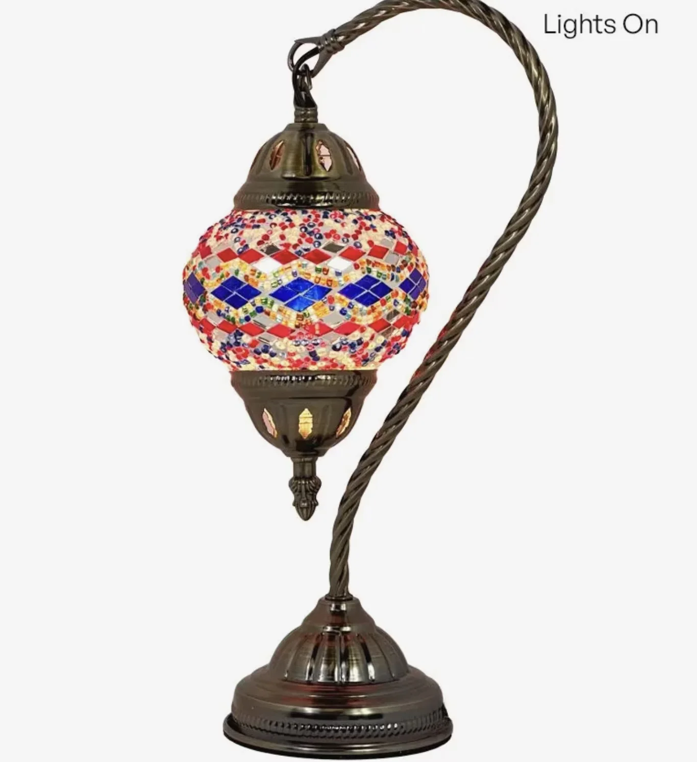 Lamp Modern with LED, Bedside Lamps, Turkish Moroccan Style - Gold Brass Model 19CA84
