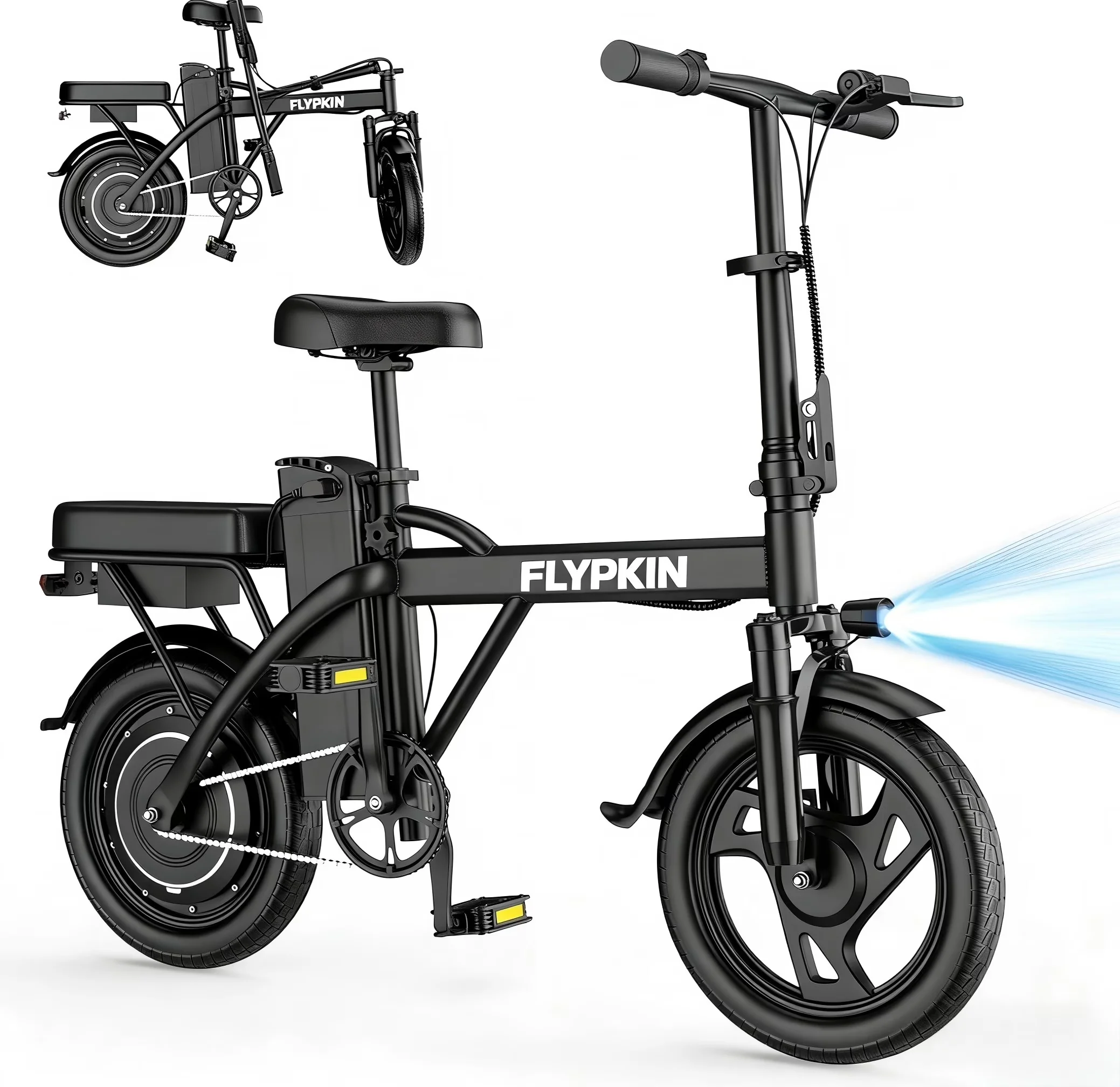 Stylish Electric Bike with Battery, 500W - Black - Residential Grade Model 758854