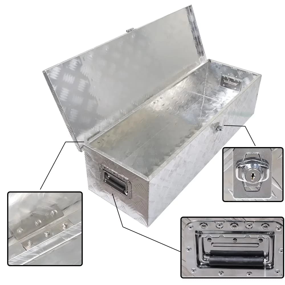 Stylish Toolstorage with Lockable - Silver Aluminum 39 Inch for General Purpose Model B945AD
