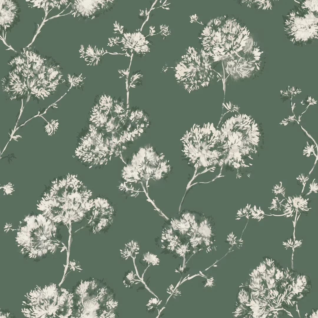 Wallpaper Versatile with Removable, Peel and Stick 13.35 sq. ft, Sage Green Bleached Floral - Green Vinyl Model F10D7E