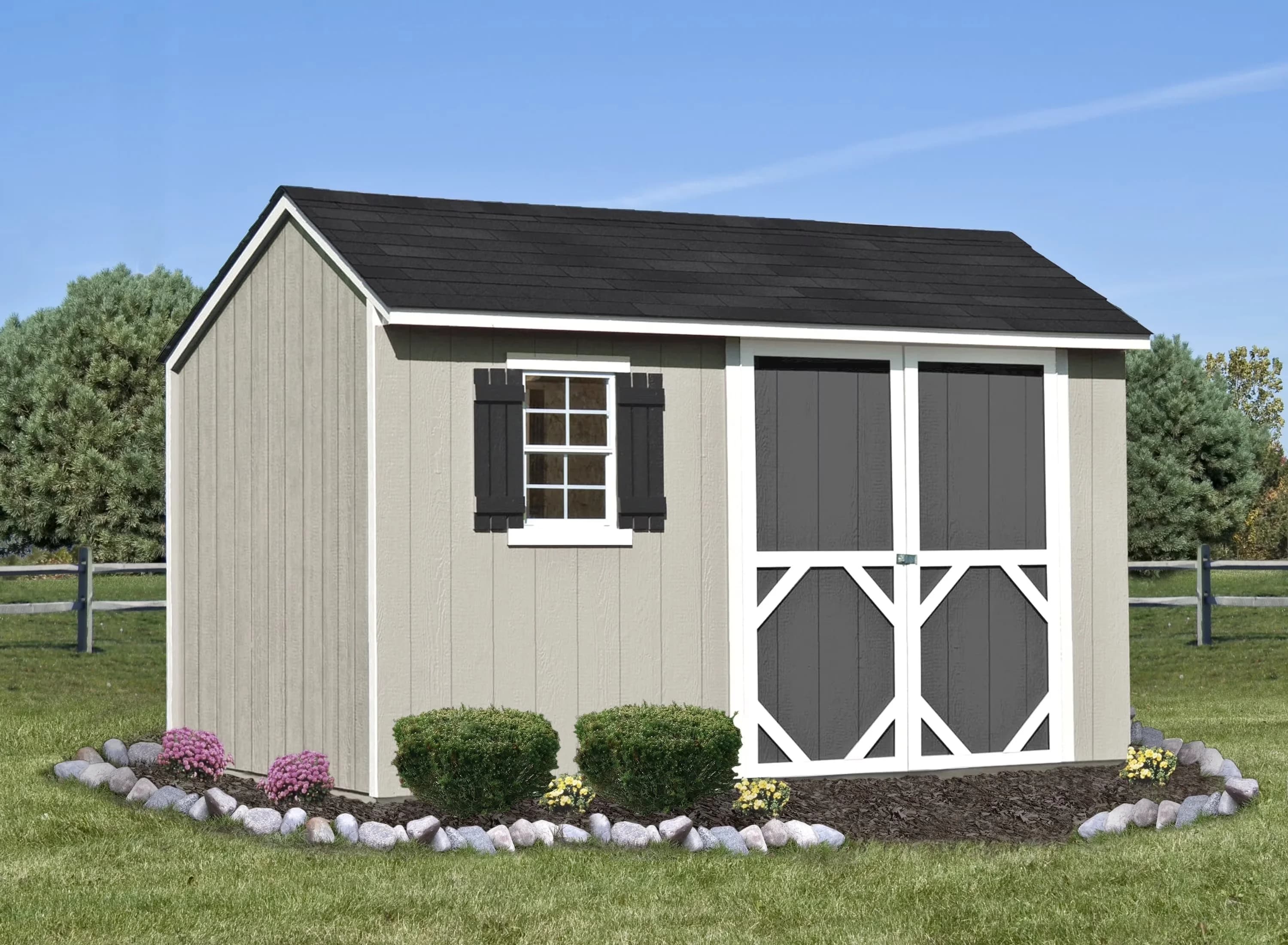 Shed Innovative with Rust Resistant, Paintable, Floor not included - Wood Brown Model 6BF413