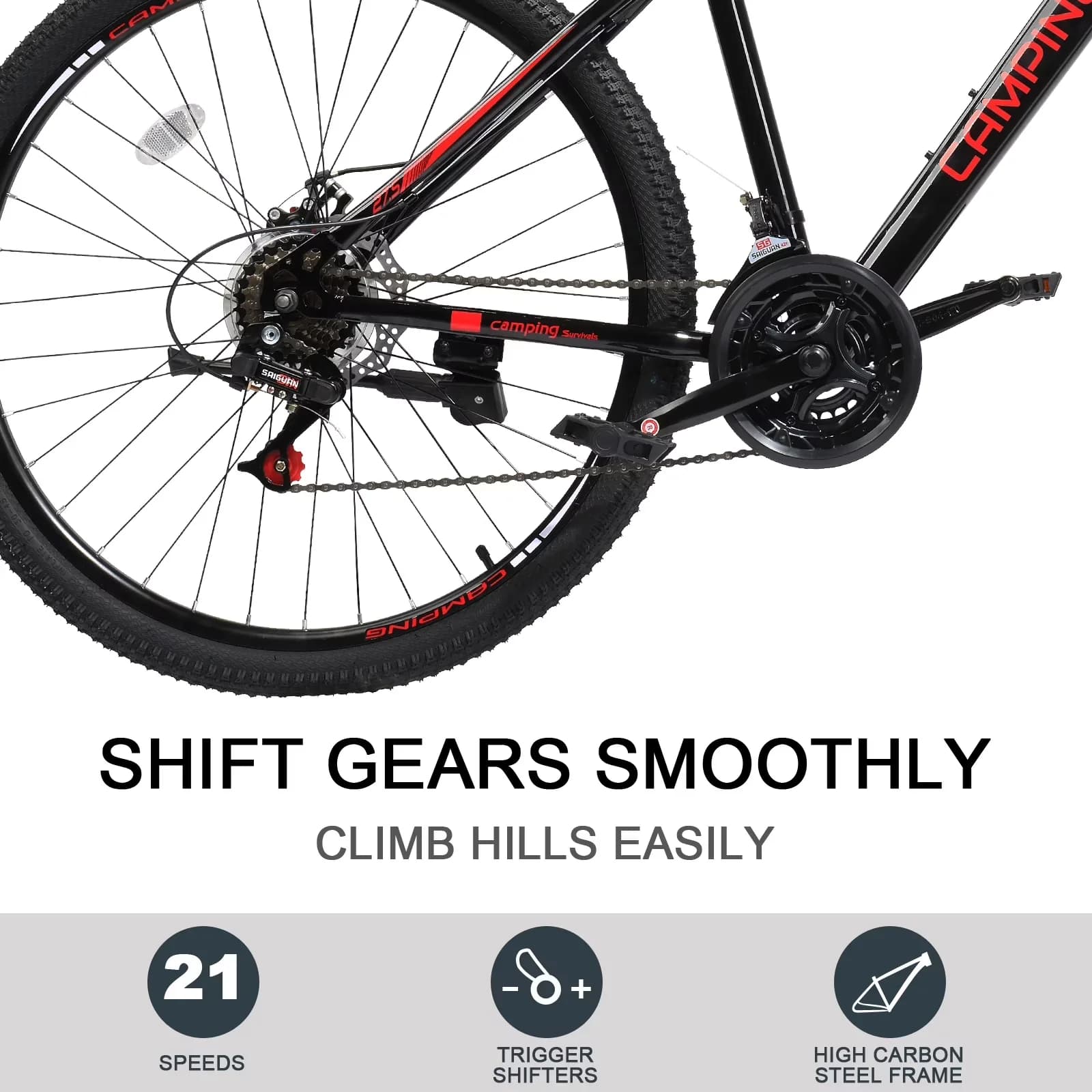 Professional Mountain Bike with Foldable, 27.5in 21 Speed - Universal Fit Model AE5D90