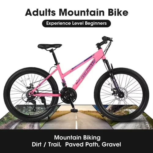 Mountain Bike Modern with Lightweight, Adjustable Speed, Adjustable Seat - Pink Model 3AA066