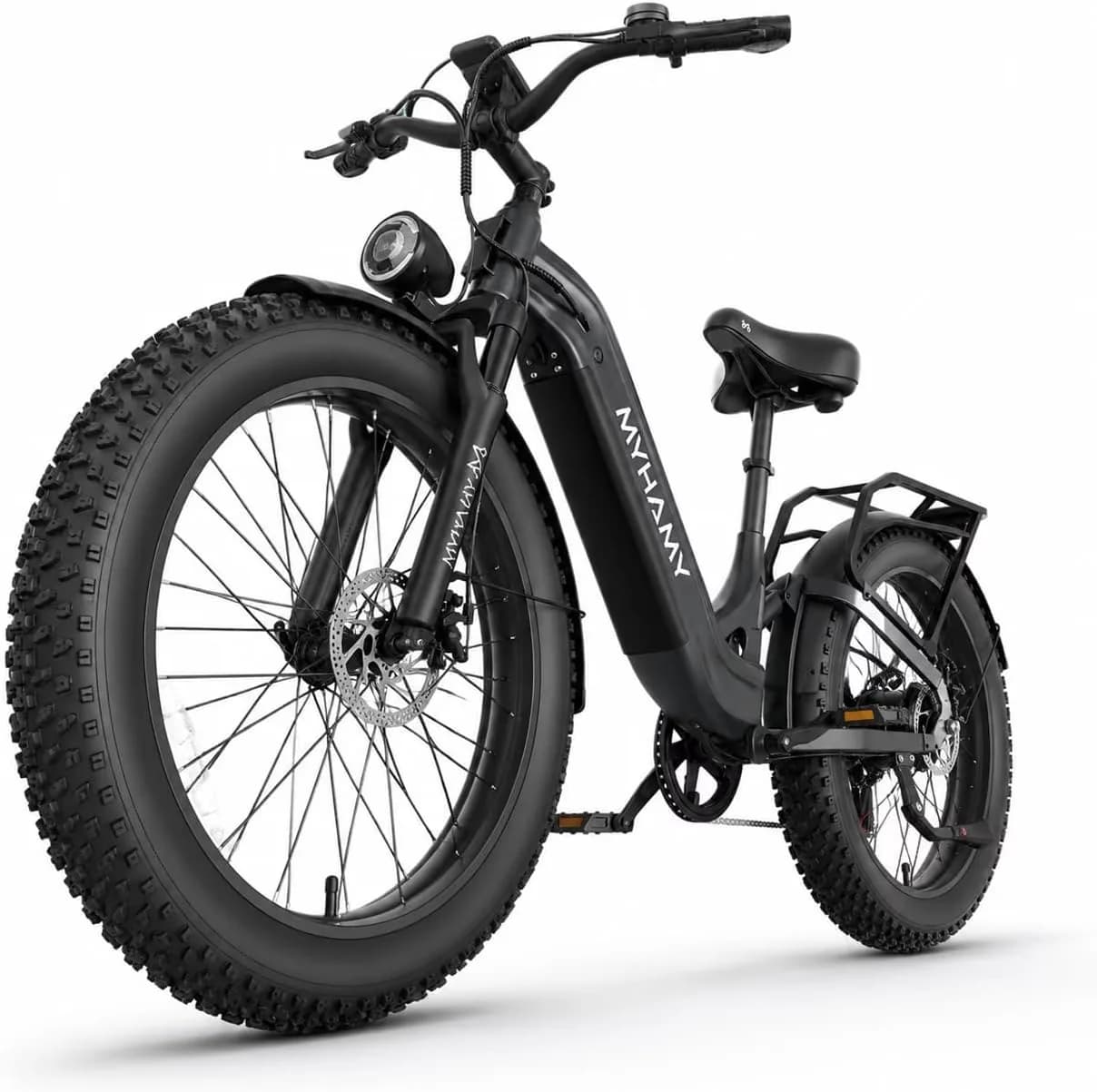 Electric Bike Compact with 2000W, 48V, Waterproof - Black 24*3” Front + Back Suspension Model 547BFE