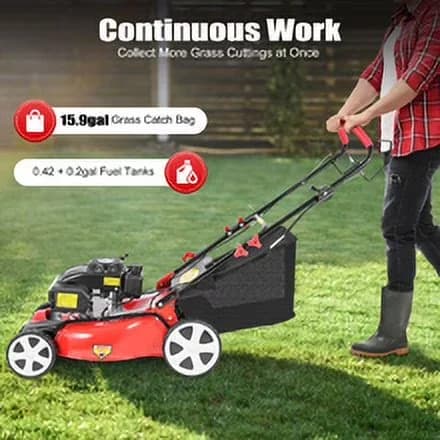 Push Mower Premium with 140CC 4-Stroke Self-Propelled Gas Lawn - Black Model 67E278