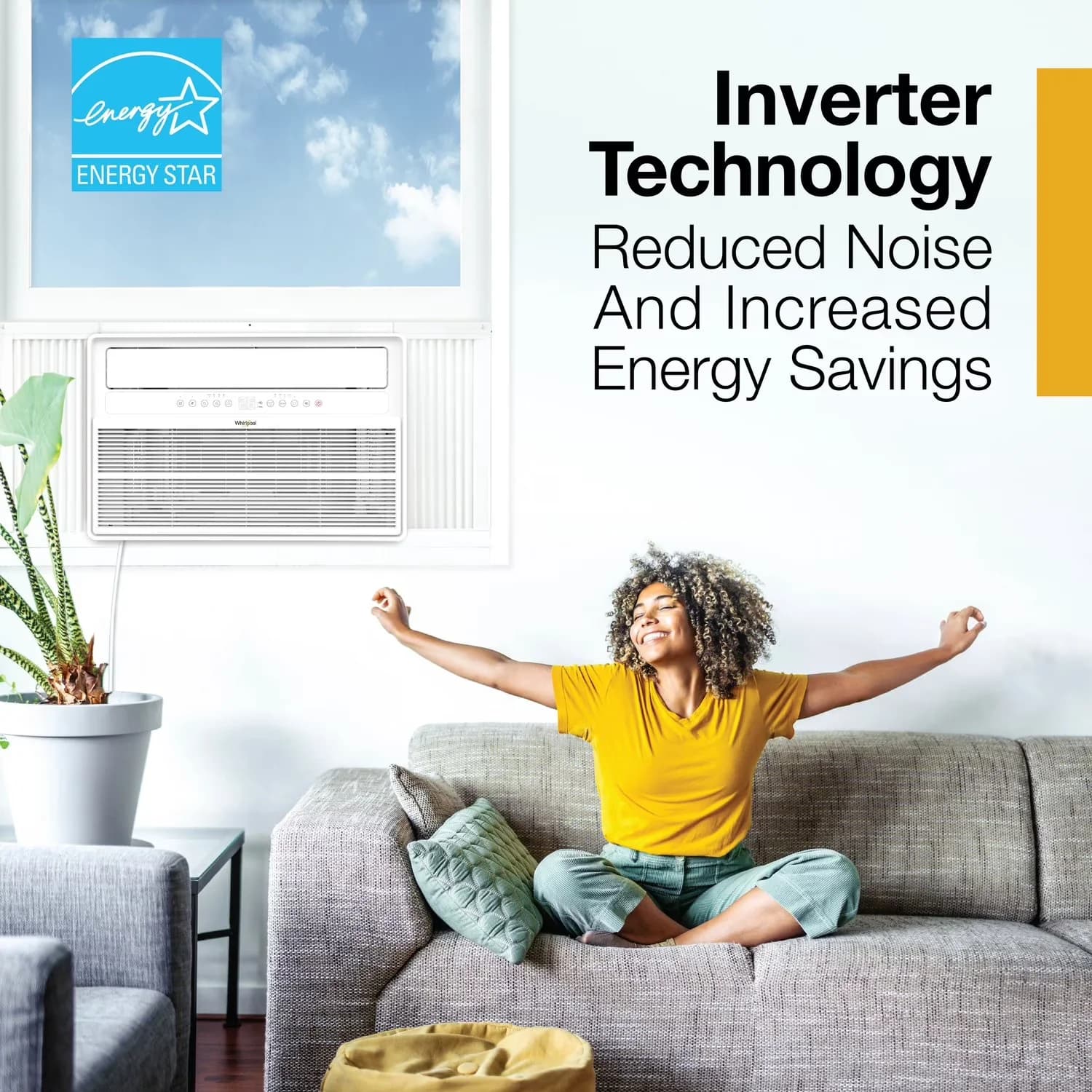 Air Conditioner Efficient with 18000 BTU, 230V, 18000 BTU 230V Window Mounted Inverter - White Model E032C5