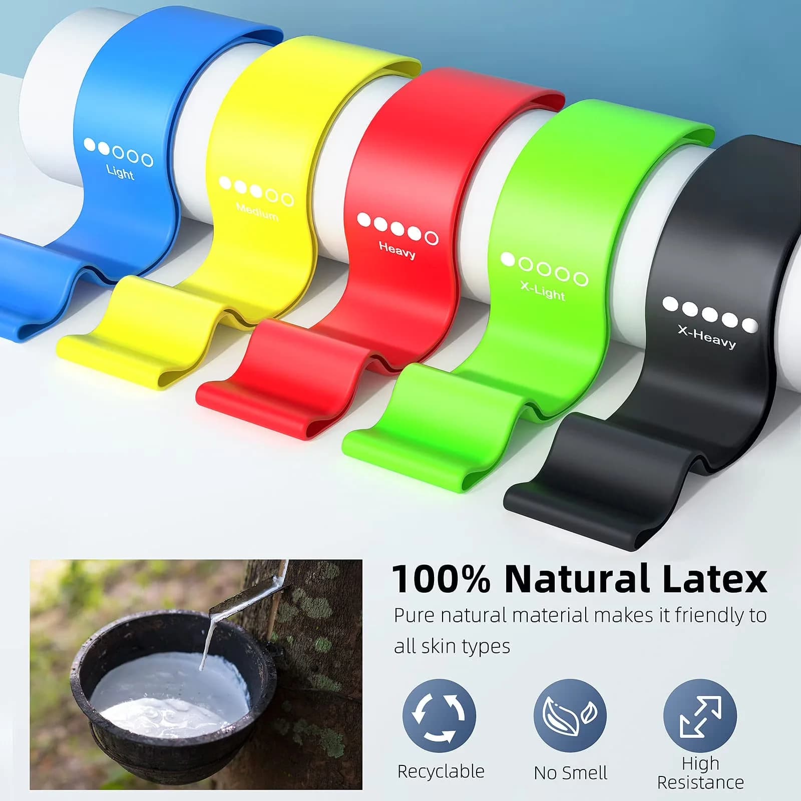 Efficient Home Gym Accessory with Anti-Slip, Pilates Flexbands, Resistance Loop Exercice Bands - Natural Latex Model C6C632