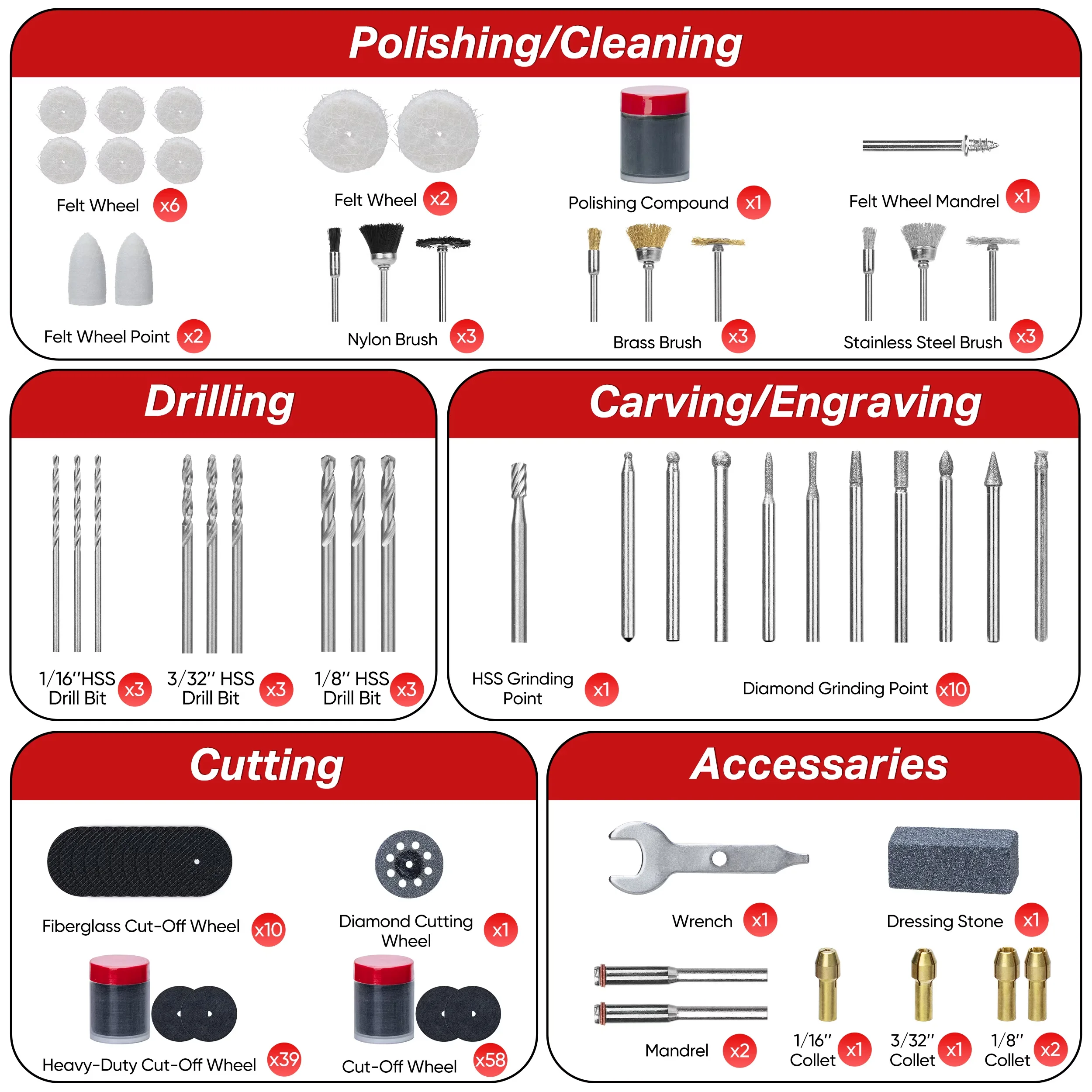 Modern Power Tool with Waterproof, Compatible, 508 Pcs Rotary Accessories Kit - Model 0A888B