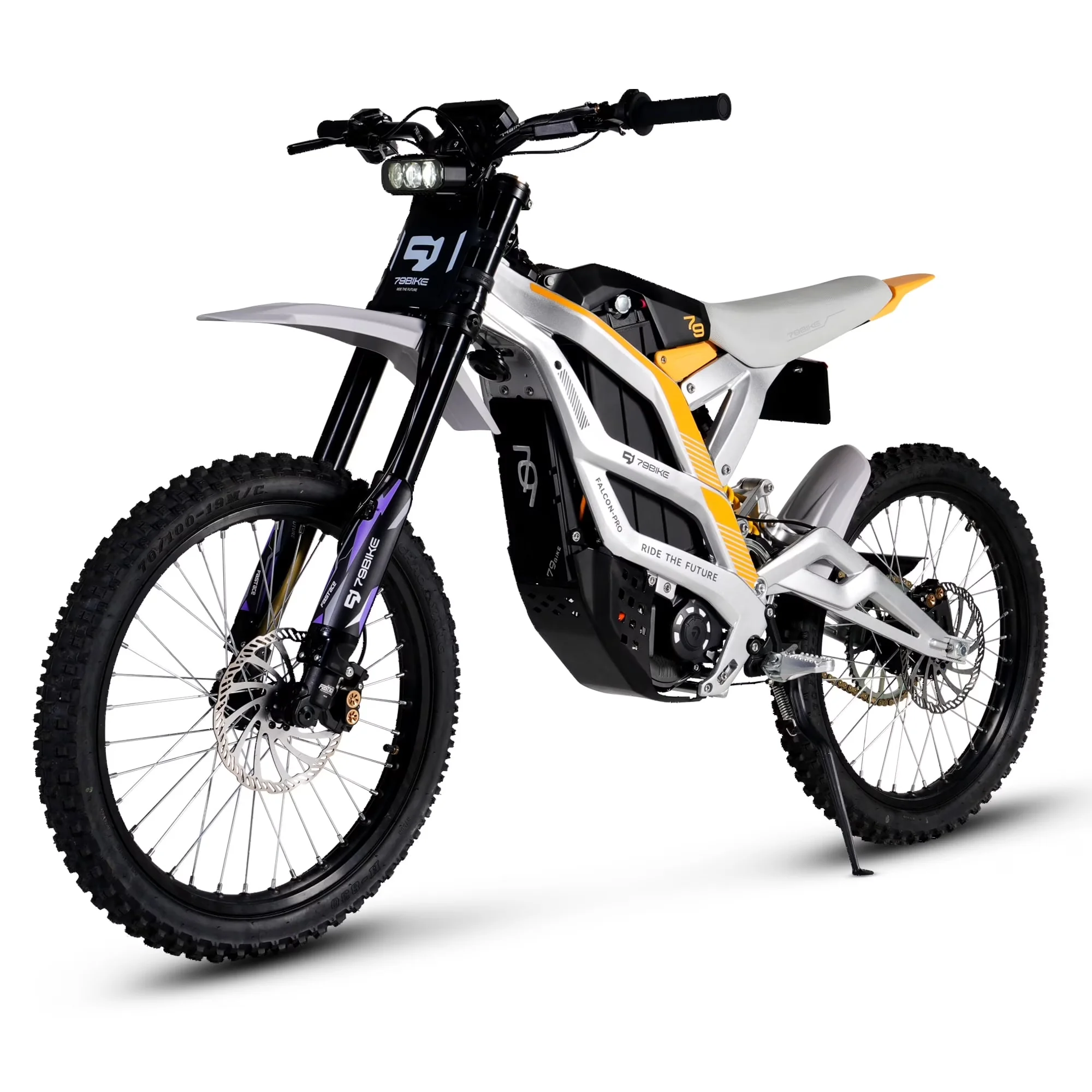 Electric Bike Premium with Battery, 5000W, 72V - Silver - Ergonomic Design Model 2D09EA