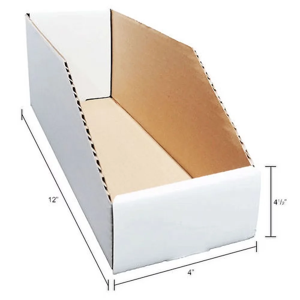 Sleek Toolstorage with Easy to assemble, 4"W x 12"D x 4-1/2"H, Robust corrugated material - White 200#/Ect-32-B Corrugated Model 386E09