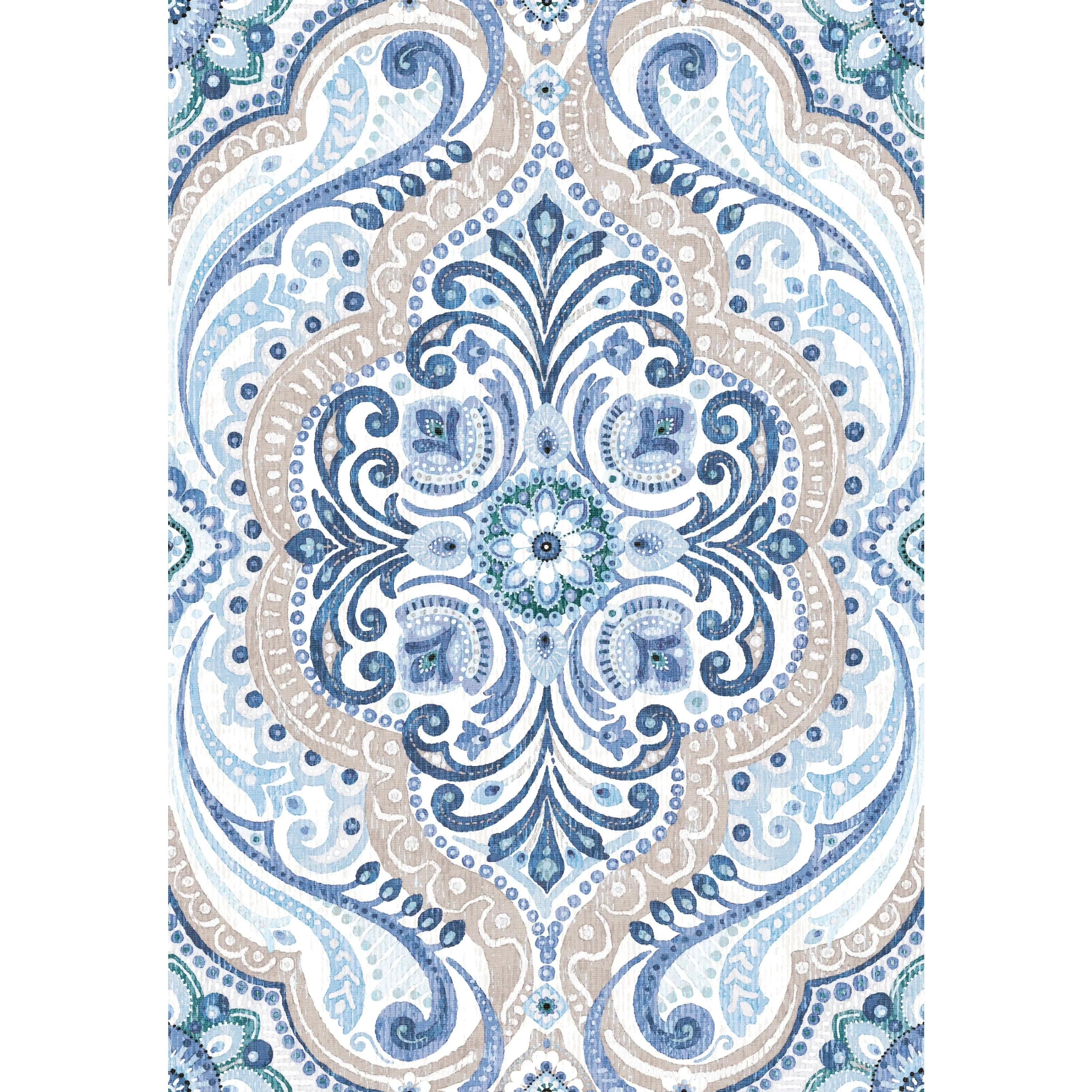 Innovative Wallpaper with Removable, Leaves no sticky residue on the surface, Bohemian Damask Peel and Stick - Beige Vinyl Model 3BC068