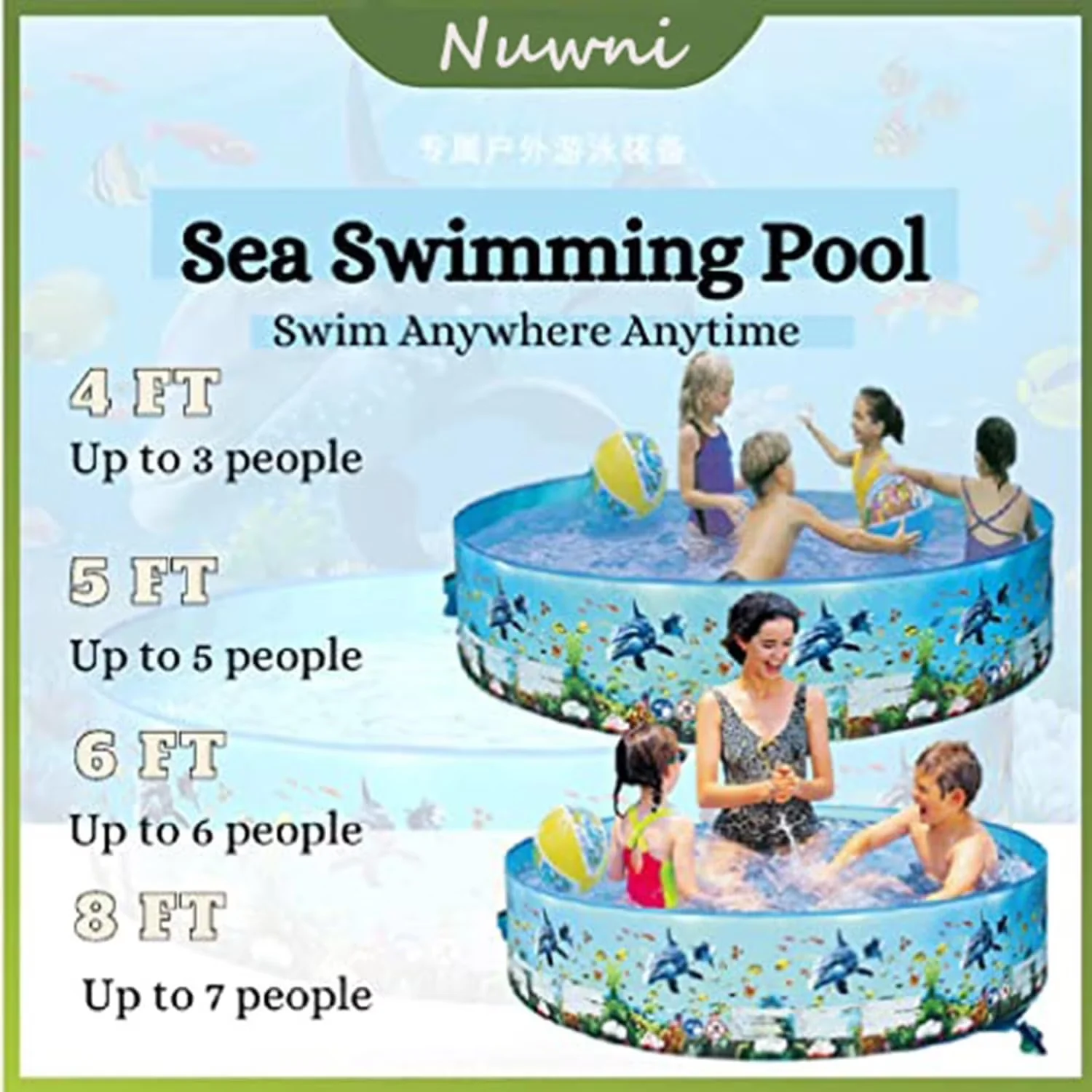 Inflatable Pool Reliable - Green 5FT - Commercial Quality Model 1728AB