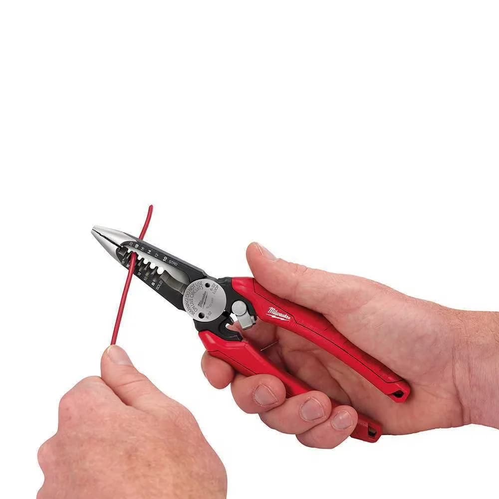 Sleek Hand Tool with Comfort Grip, Rubber Grip, 48-22-3079 GRIP 6IN1 - Red 6" Model 8D7A8E