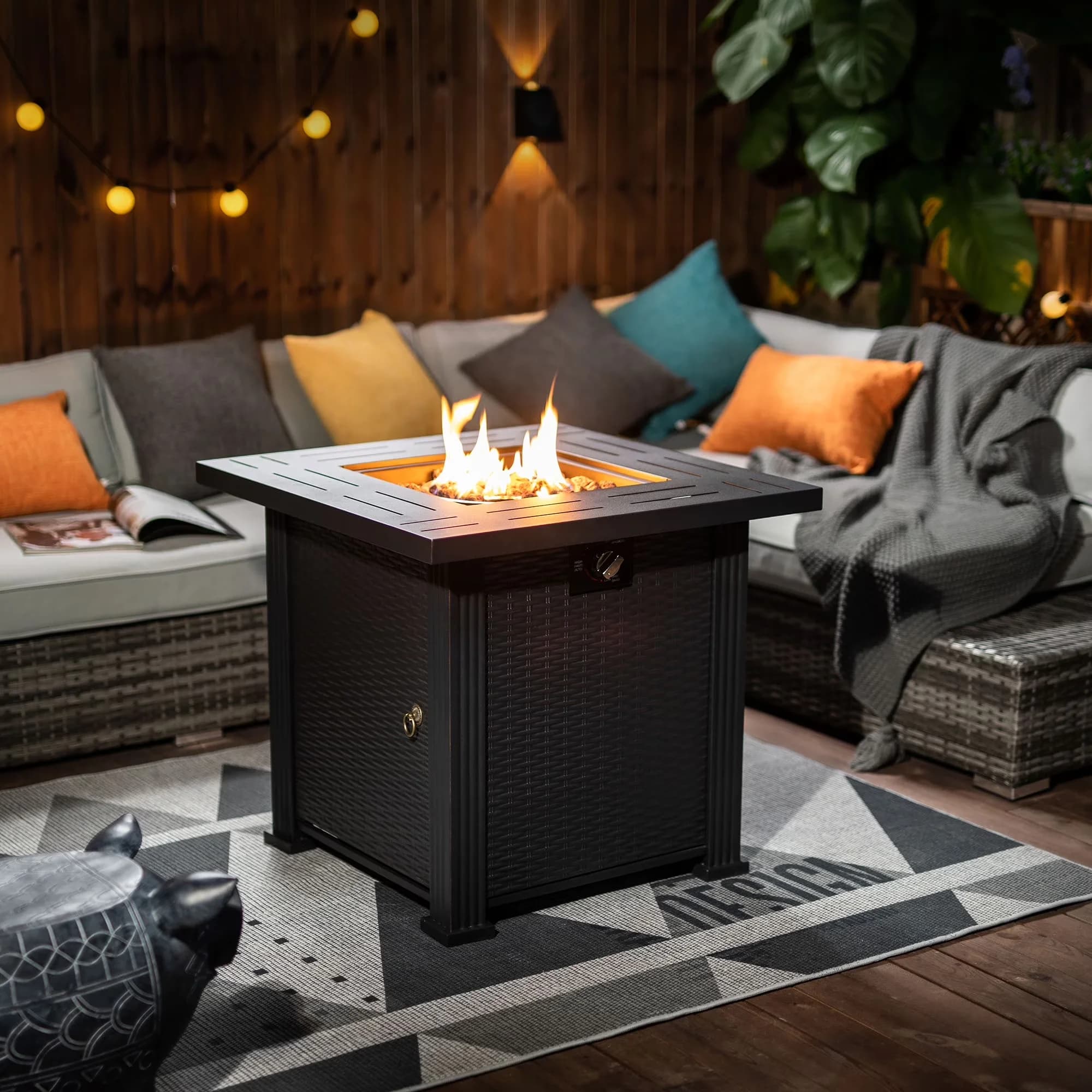 Reliable Outdoor Heating with 50000 BTU, Weatherproof, Fade Resistant - Black Steel for Garden, Patio Model A3685E