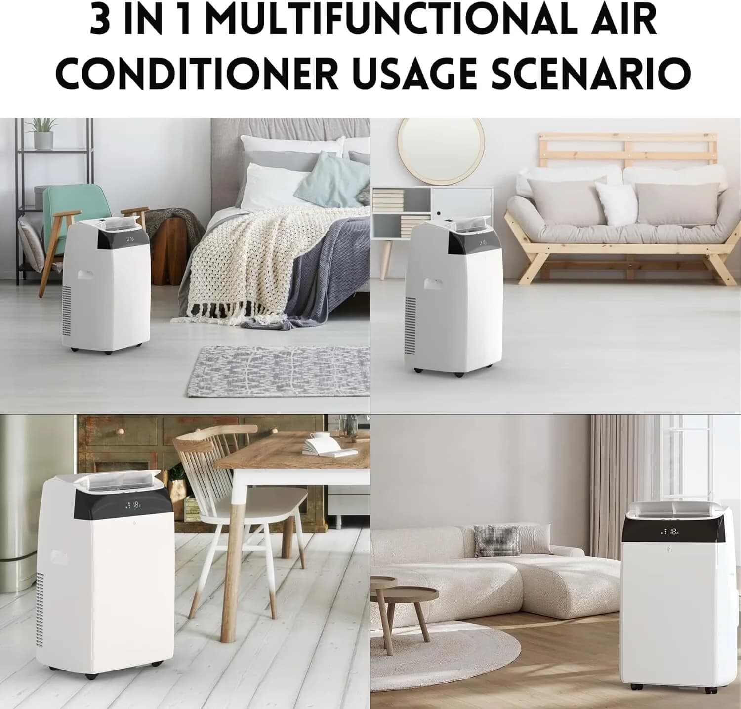 Air Conditioner Efficient with 12000 BTU, Timer, Sleep Mode for Bedroom, Office - Model 8FDE6C