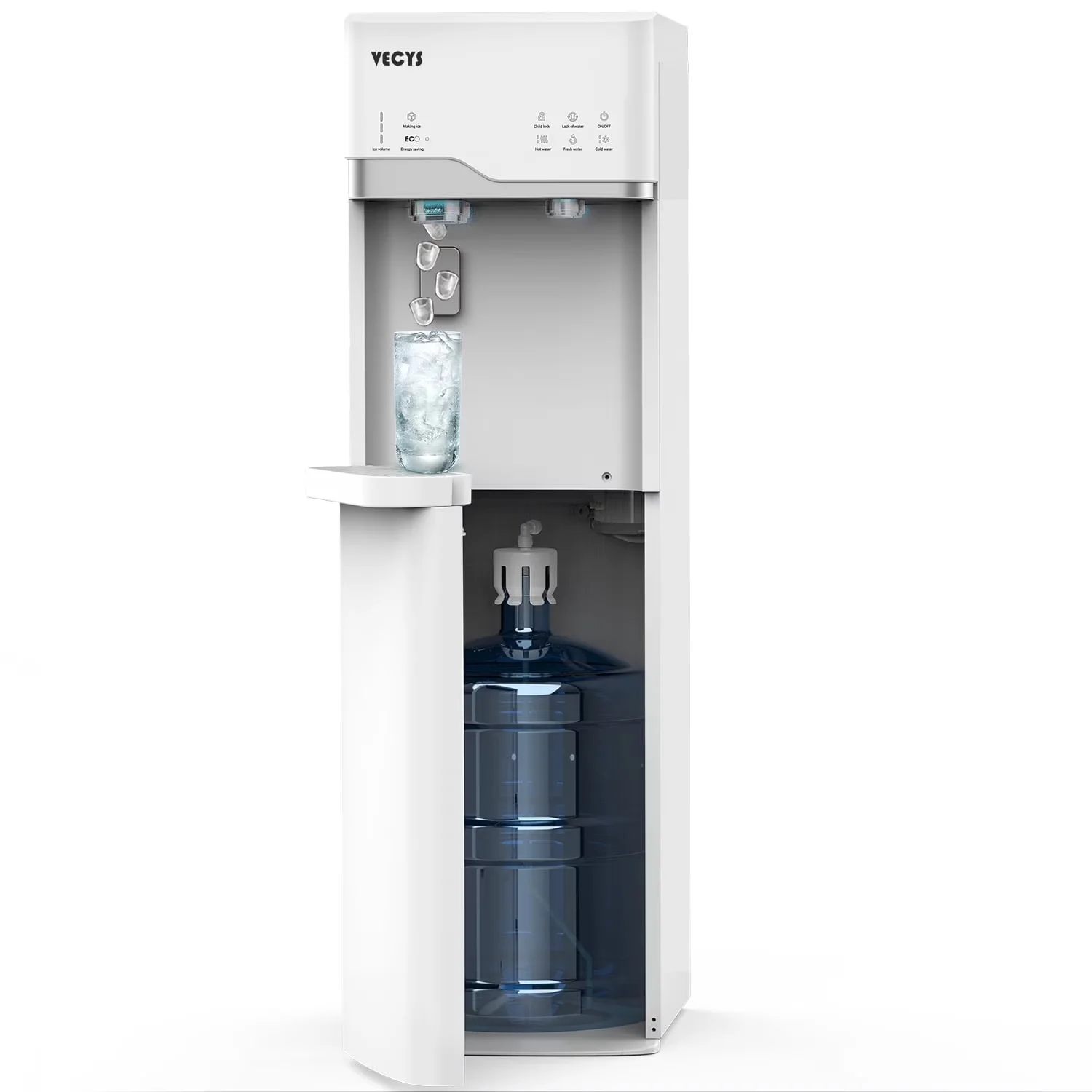 Classic Water Filtration with Child Safely Lock - White Plastic 22LBS - Low Maintenance Model 1AC67C
