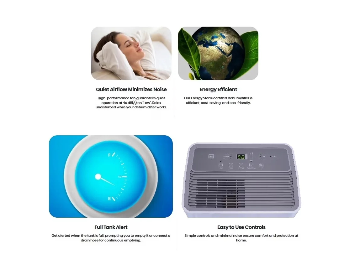 Dehumidifier Sleek with (Refurbished), Washable Filter, 4500 sq. ft. Coverage - Model B9F67A