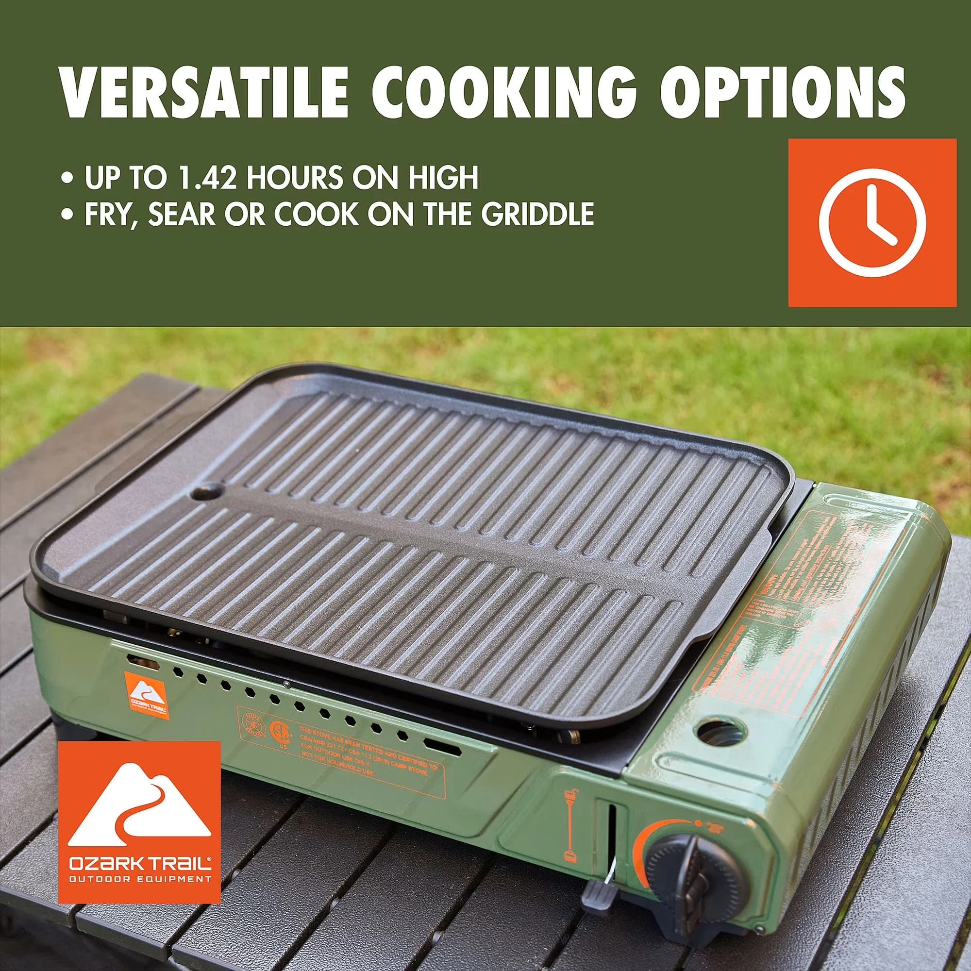 Flat Top Grill Stylish with Portable, Rust Resistant, Grease Pan - Aluminum Model 8C965B