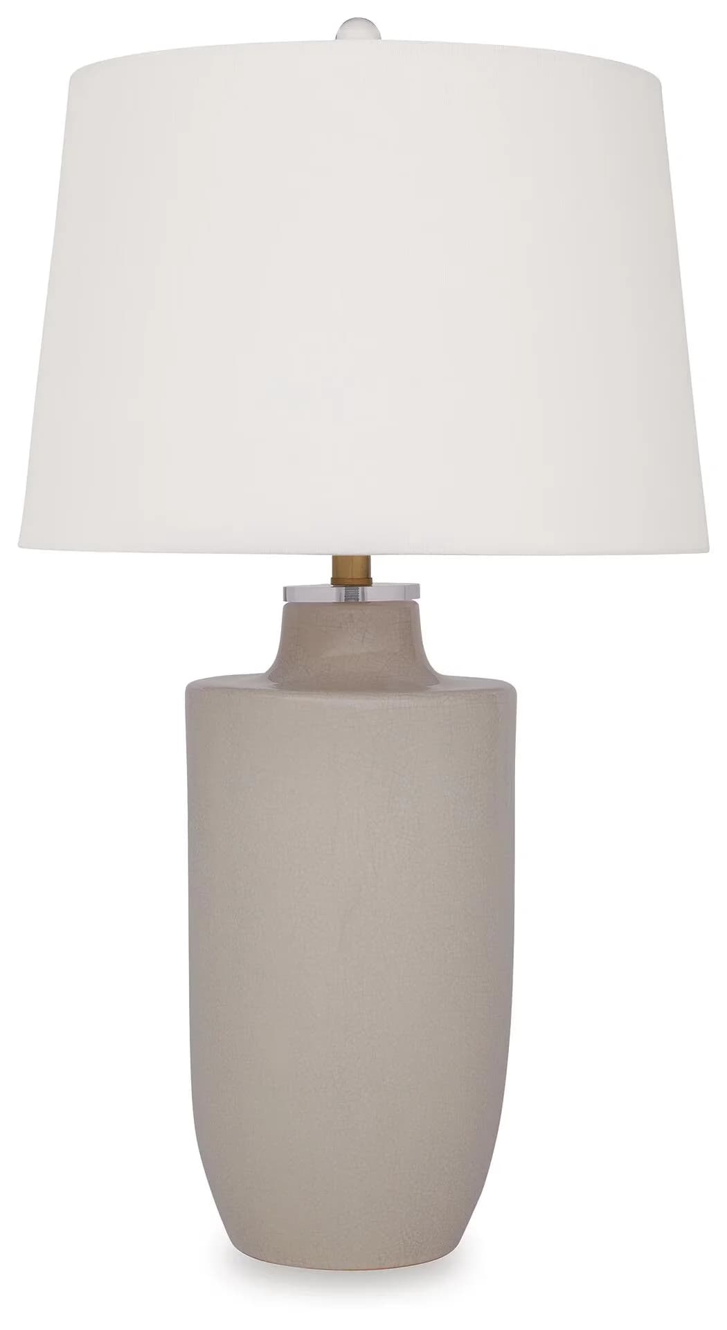Compact Table Lamp with Incandescent, Traditional, Cylener - Ceramic White Model BBACFD