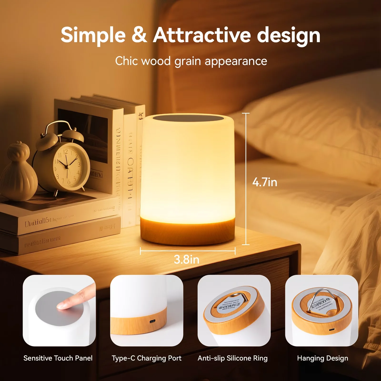 Compact Lamp with LED, Dimmable, Table for Home and Office - Model 51F482