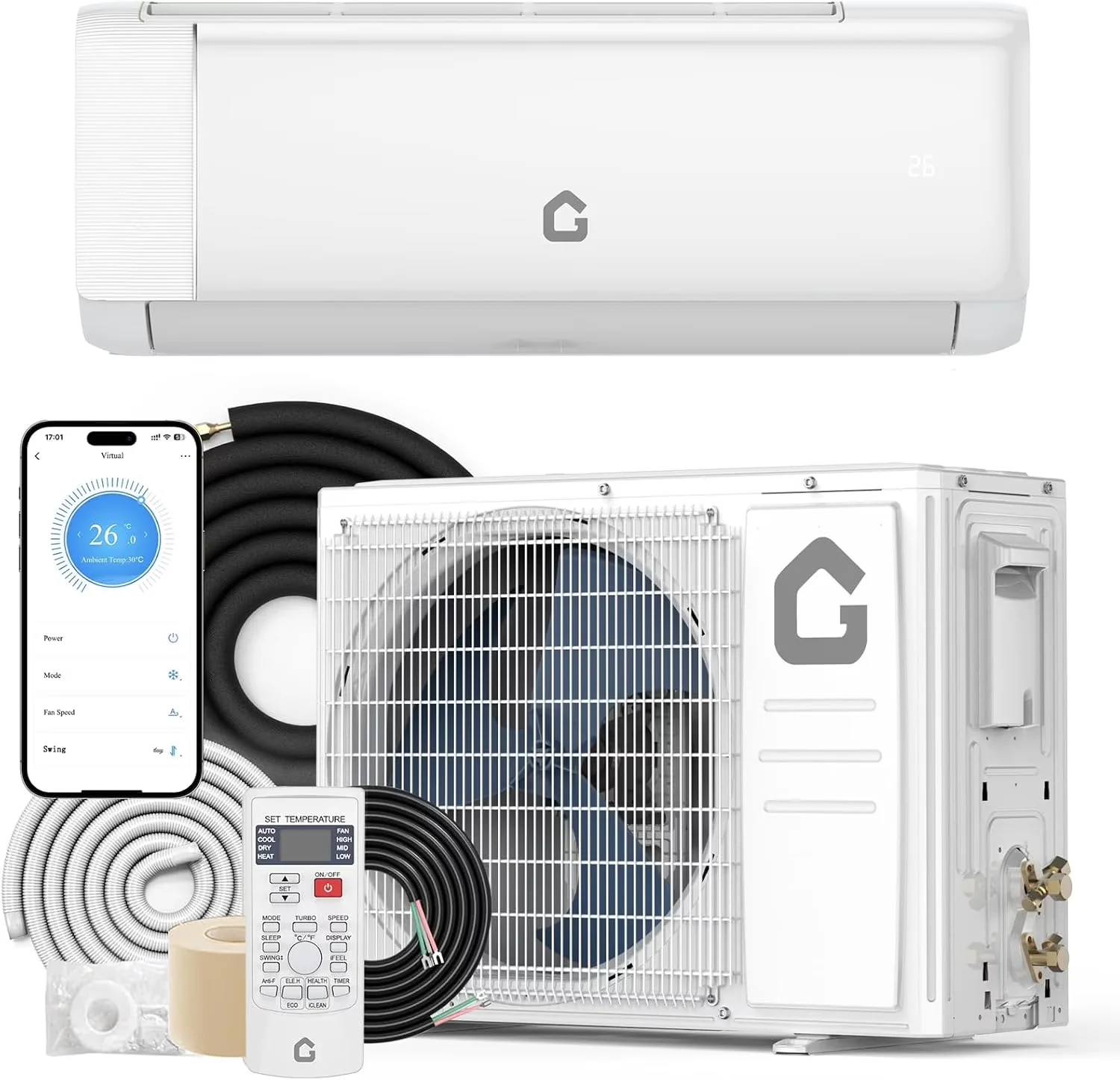 Air Conditioner Efficient with 9000 BTU, 230V, 19 SEER2 9000 BTU Mini Split - Model 9473A2