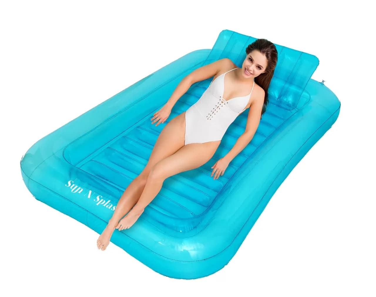 Inflatable Pool Essential with Fade Resistant, Monochromatic Blue Color Scheme - Blue Model B684D5