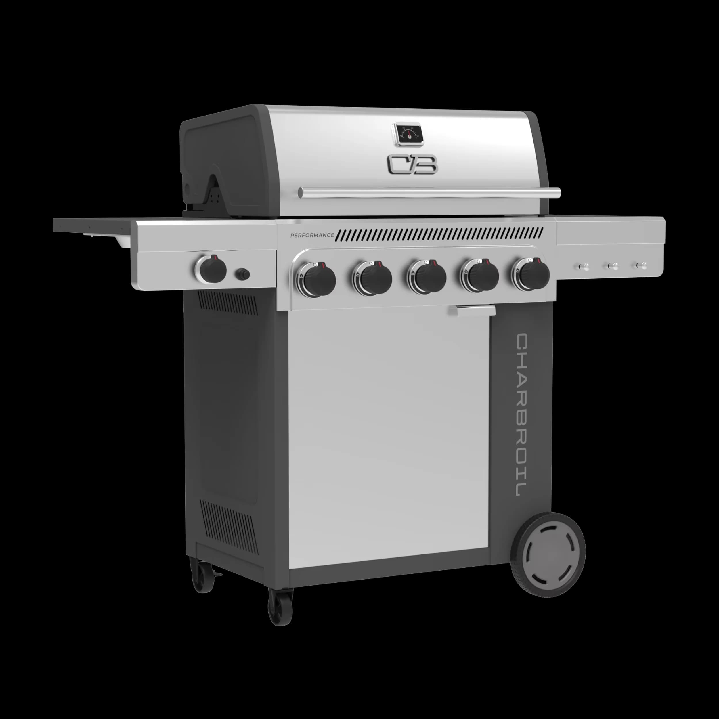 Durable Gas Grill with Grease Pan, Tool Holder - Silver Stainless Steel Model 784511