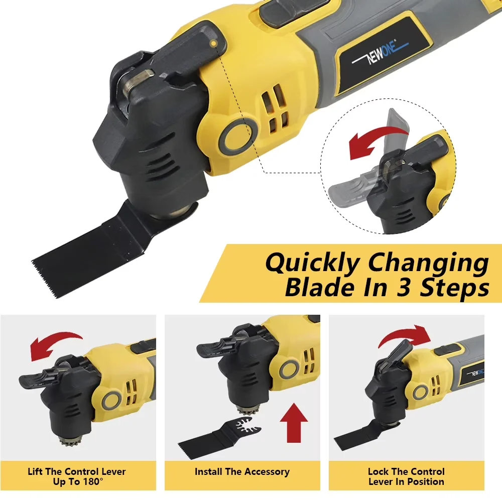 Versatile Woodworking with 300W, Oscillating Multi Tool 300W - Yellow for Everyday Use Model 4D659F
