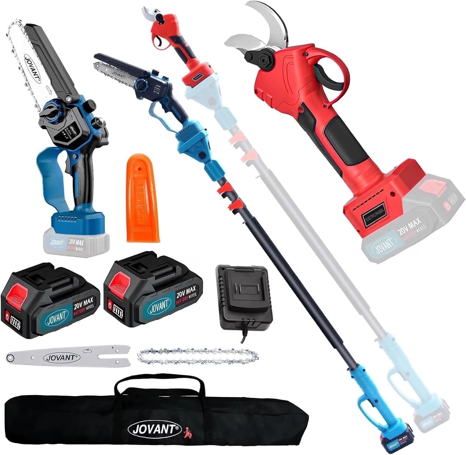 Pole Saw Stylish with Battery, 20V, 3-in-1 Pruning Shears - Blue - Premium Collection Model C53D29