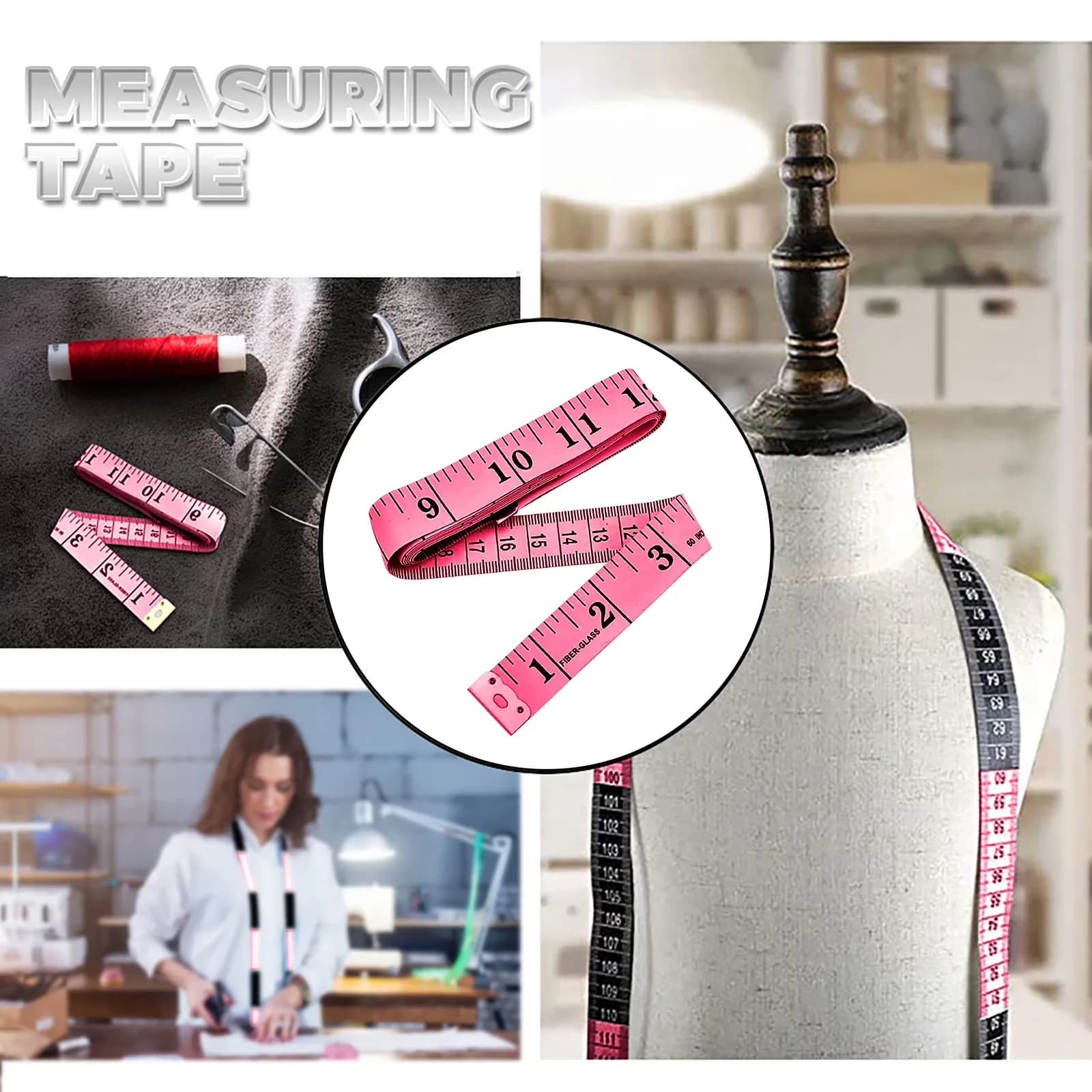 Measuring Layout Essential with Easy To Read, Accurate Measurement - Pvc, Plastic Pink for Home Model BF71F6