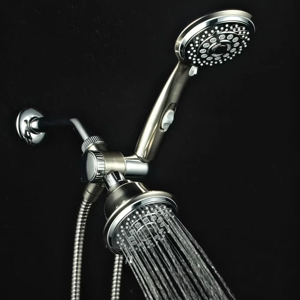Shower Head Essential with Adjustable, 3-Way - Chrome/Brushed Nickel Multicolor Model F7A320