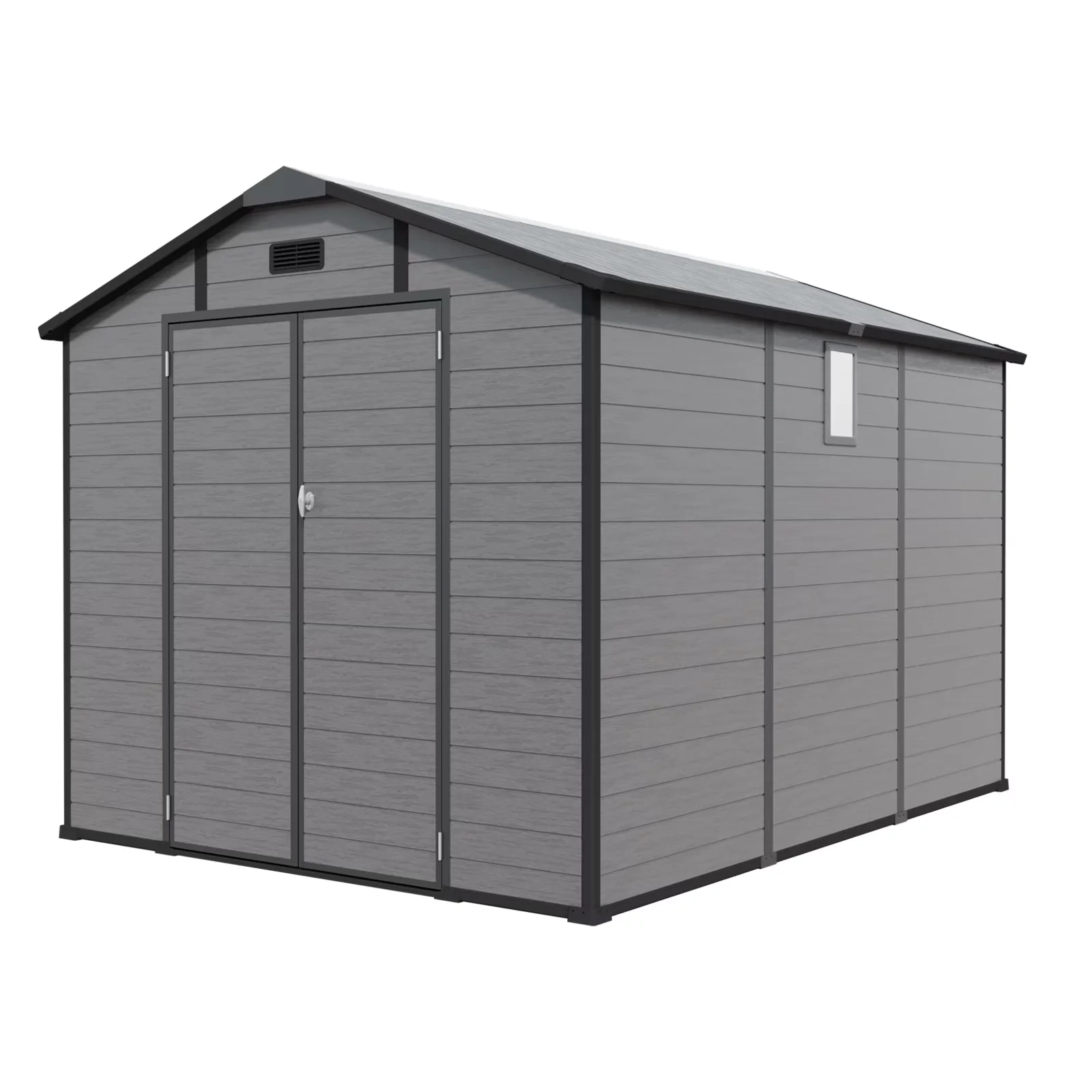 Shed Efficient with Rust Resistant, Lockable Door, Uv Resistant - Dark Gray Plastic,Polypropylene for Garden Model 71F679