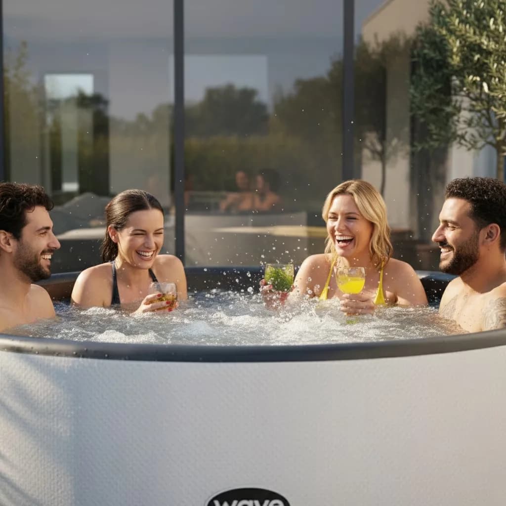 Hot Tub Professional with Inflatable, Uv Resistant - White 130 - Durable Build Model A096B1