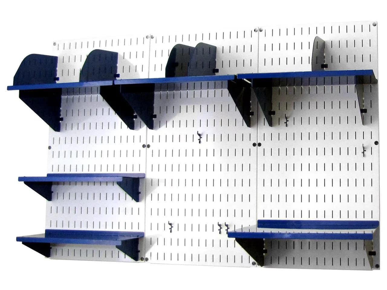 Compact Garage Storage Supply with Adjustable, White & Blue, 48 x 32 x 12 in - Metal Multicolor Model 17F18B