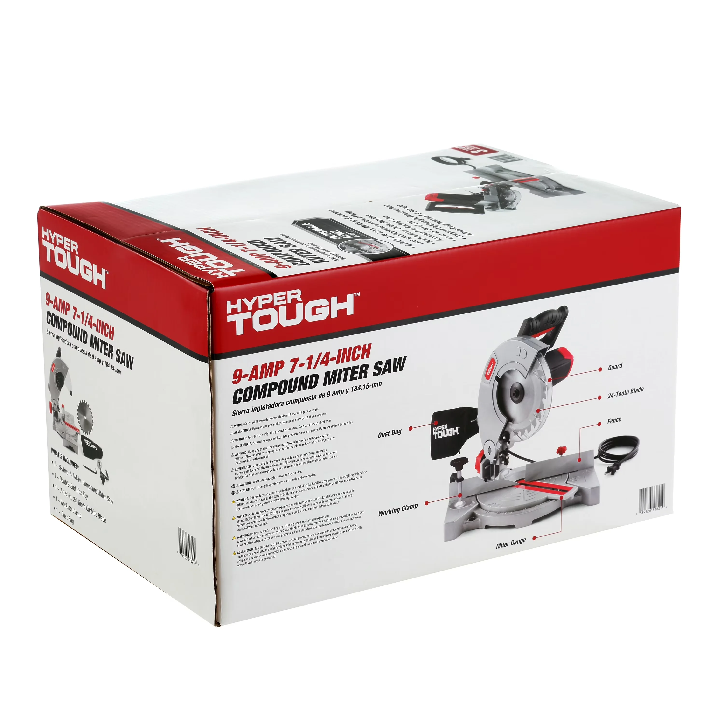 Premium Power Saw with Compact Design, 9 Amp 7-1/4 inch Corded Compound Miter - Model 874AD9