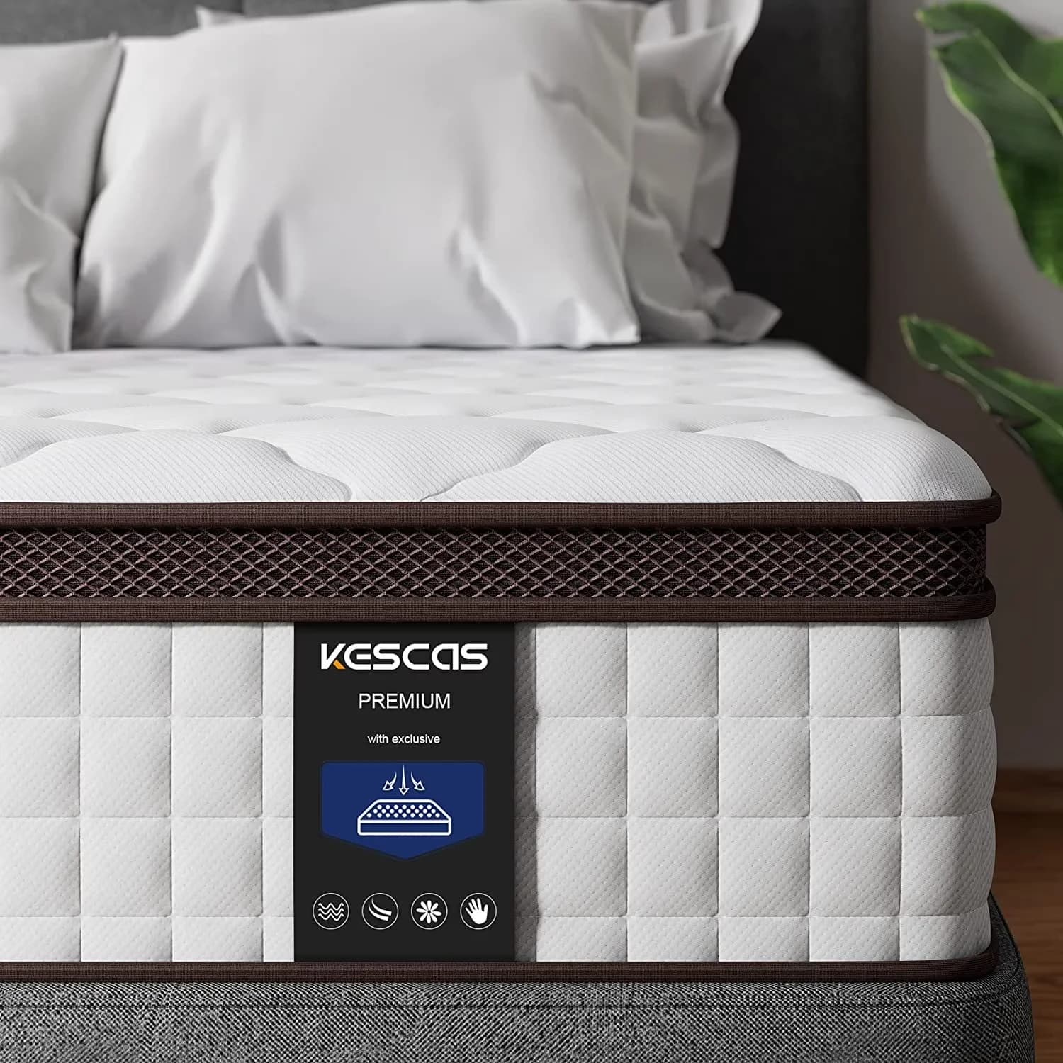 Mattresses Accessory Stylish with Mattress-In-A-Box, 10 Inch Hybrid Mattress Twin - White Memory Foam Model 754D0A